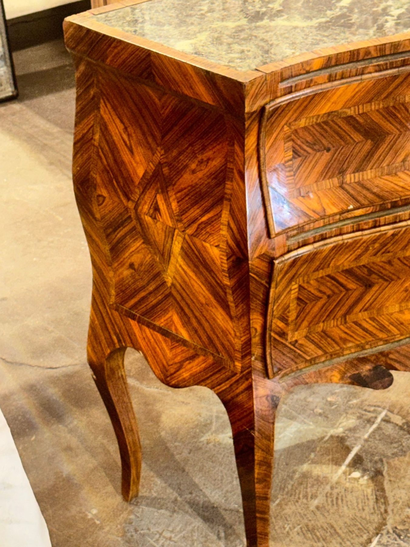 19th c. Italian Walnut Bombe Side Table - Image 2