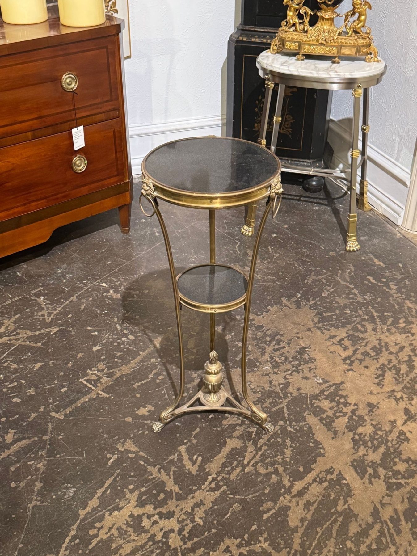 French Empire Bronze and Marble Side Table - Image 2