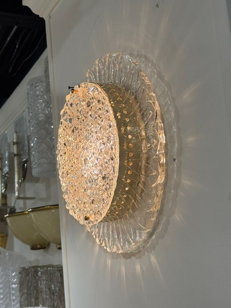 Murano Gold and Clear Glass Sunburst Sconces - Image 3