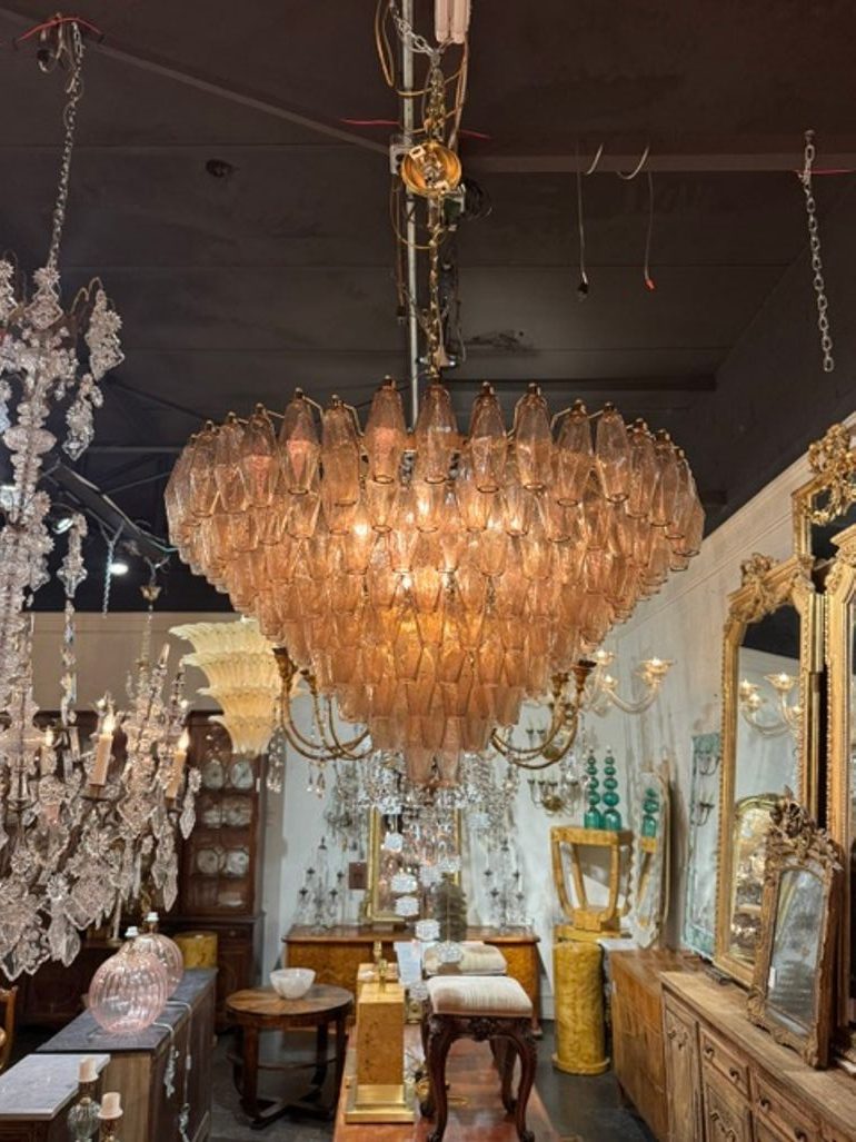 Modern Murano Poliheder Glass Chandelier in Fume’ - Image 3