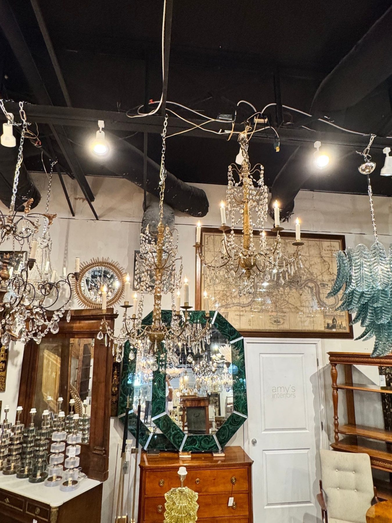 Pair of 19th c. Italian Giltwood and Crystal Chandeliers - Image 3