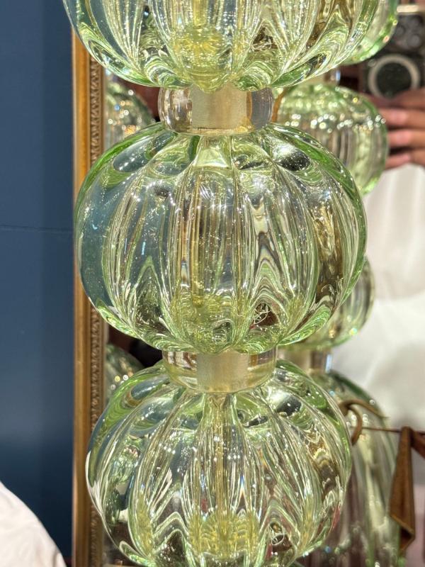 Pair of Murano Green Glass Lamps - Image 3