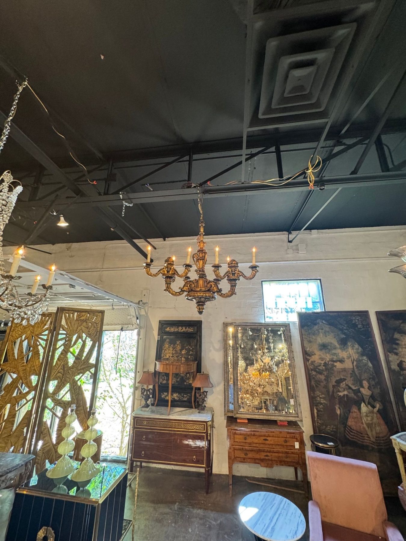 19th c. French Giltwood Chandelier - Image 3