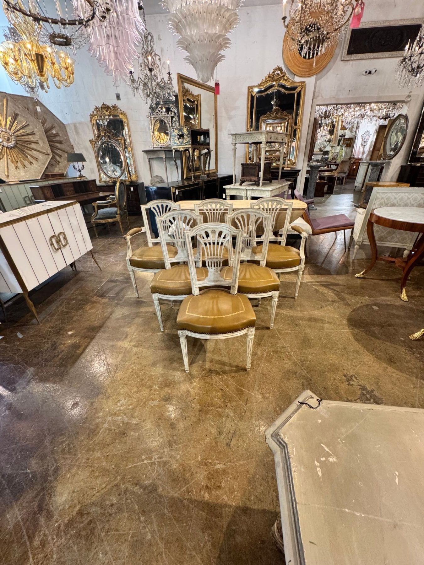 Set of 6 French Louis XVI Dining Chairs - Image 3