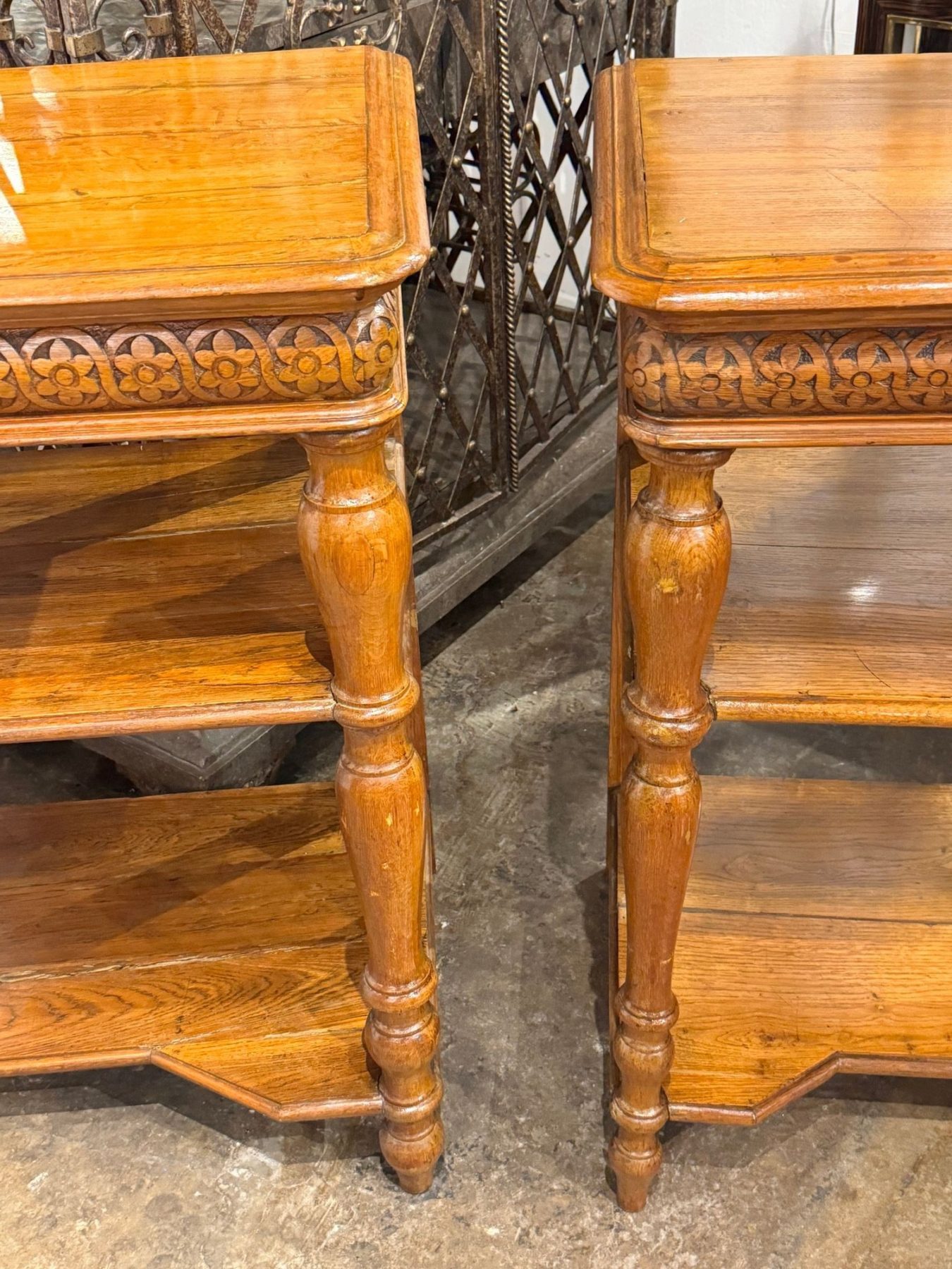 Pair of 19th c. French Oak Etageres - Image 3
