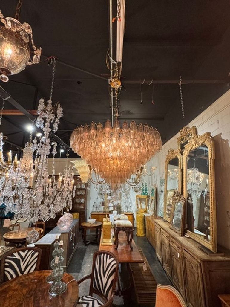 Modern Murano Poliheder Glass Chandelier in Fume’ - Image 4