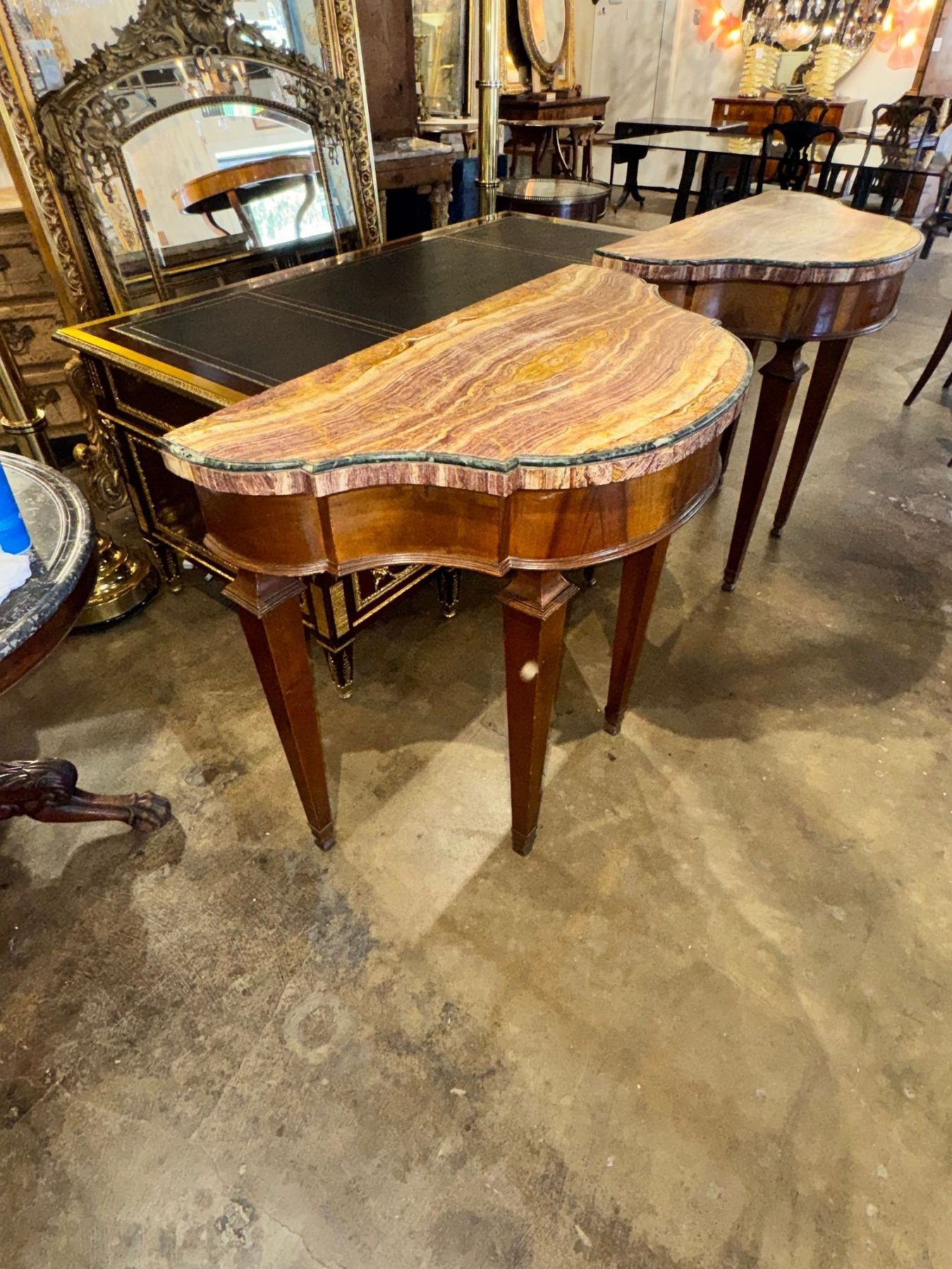 Pair of 18th c. Italian Tuscan Walnut Consoles - Image 4