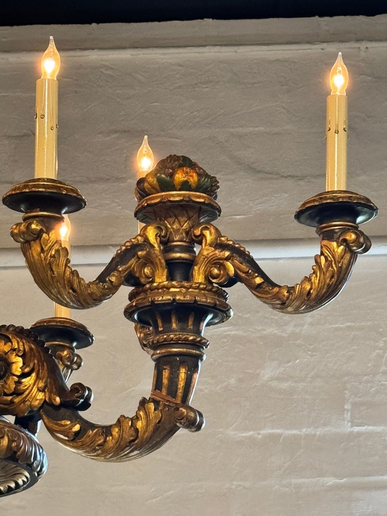 19th c. French Giltwood Chandelier - Image 4