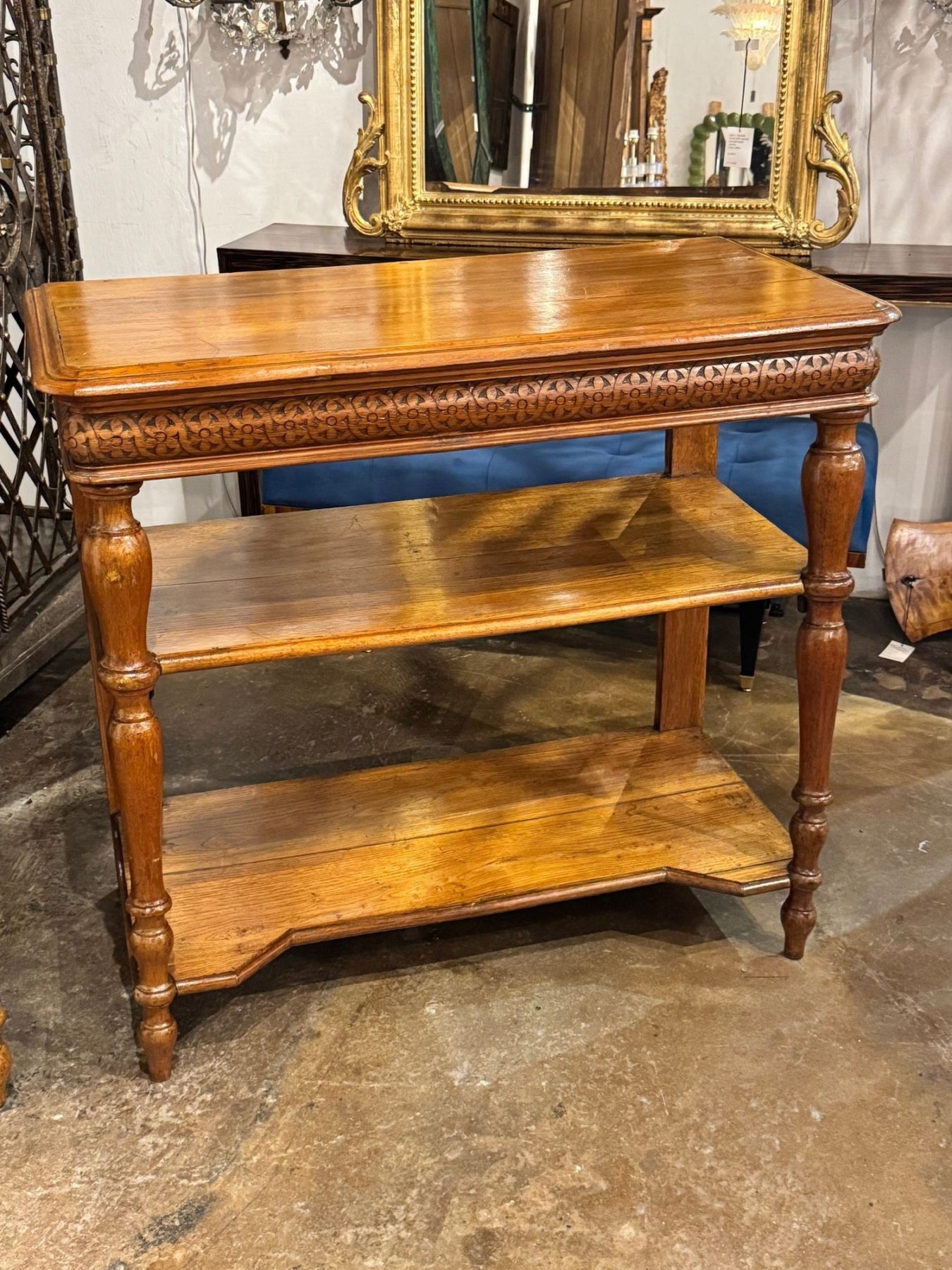 Pair of 19th c. French Oak Etageres - Image 4