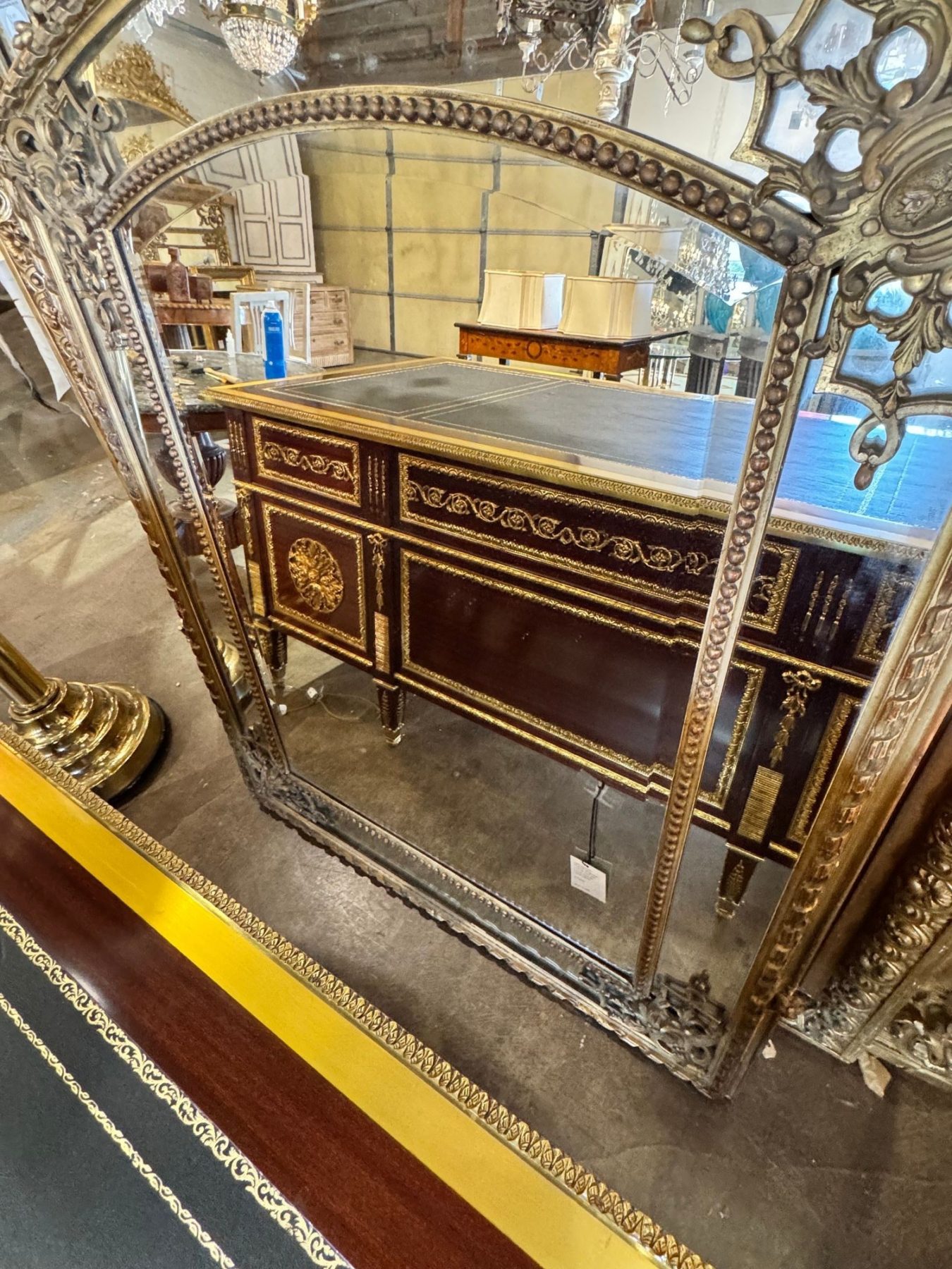 Louis XVI Style Mahogany and Gilt Bronze Bureau Plat - Image 4