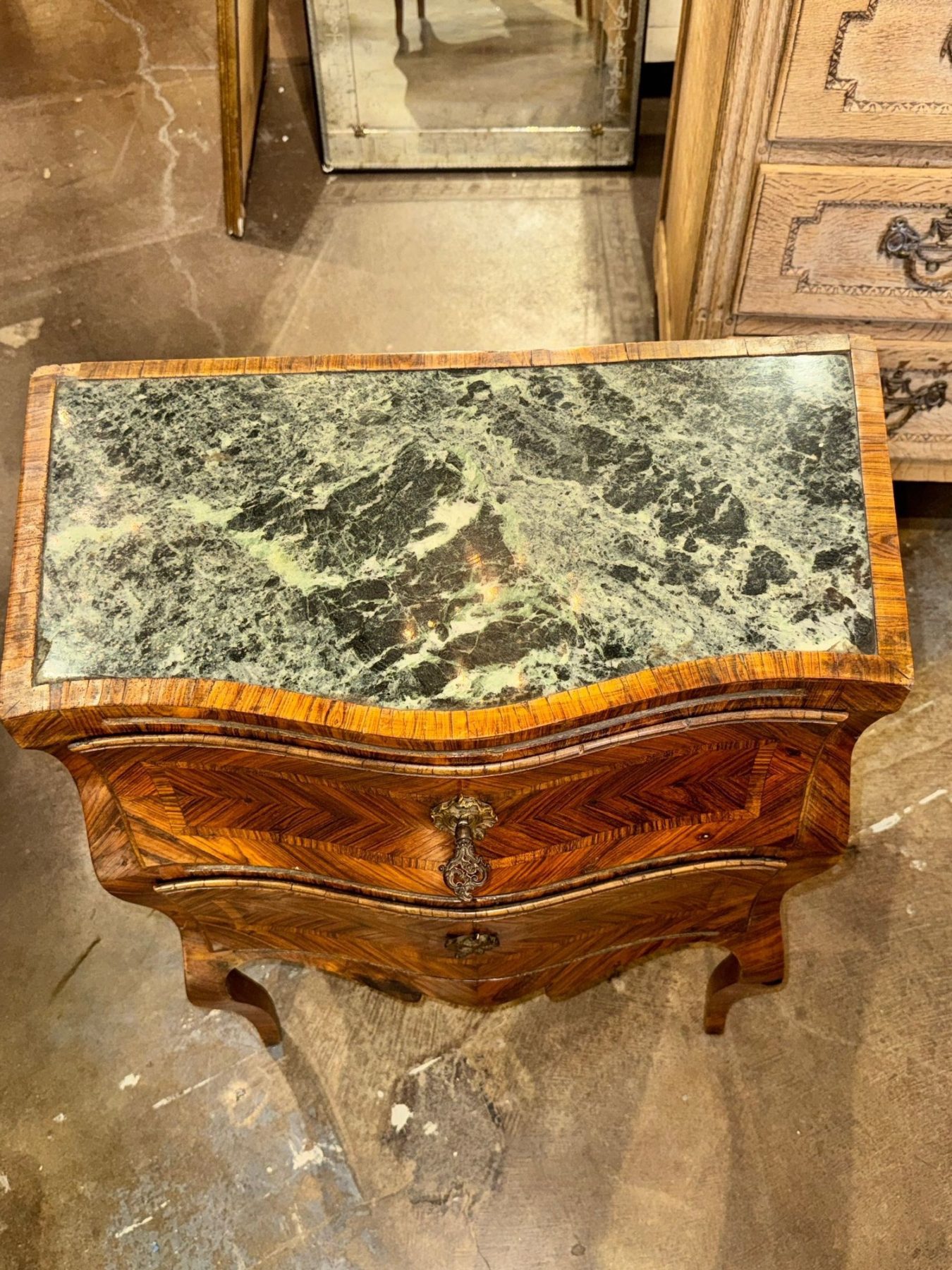 19th c. Italian Walnut Bombe Side Table - Image 4