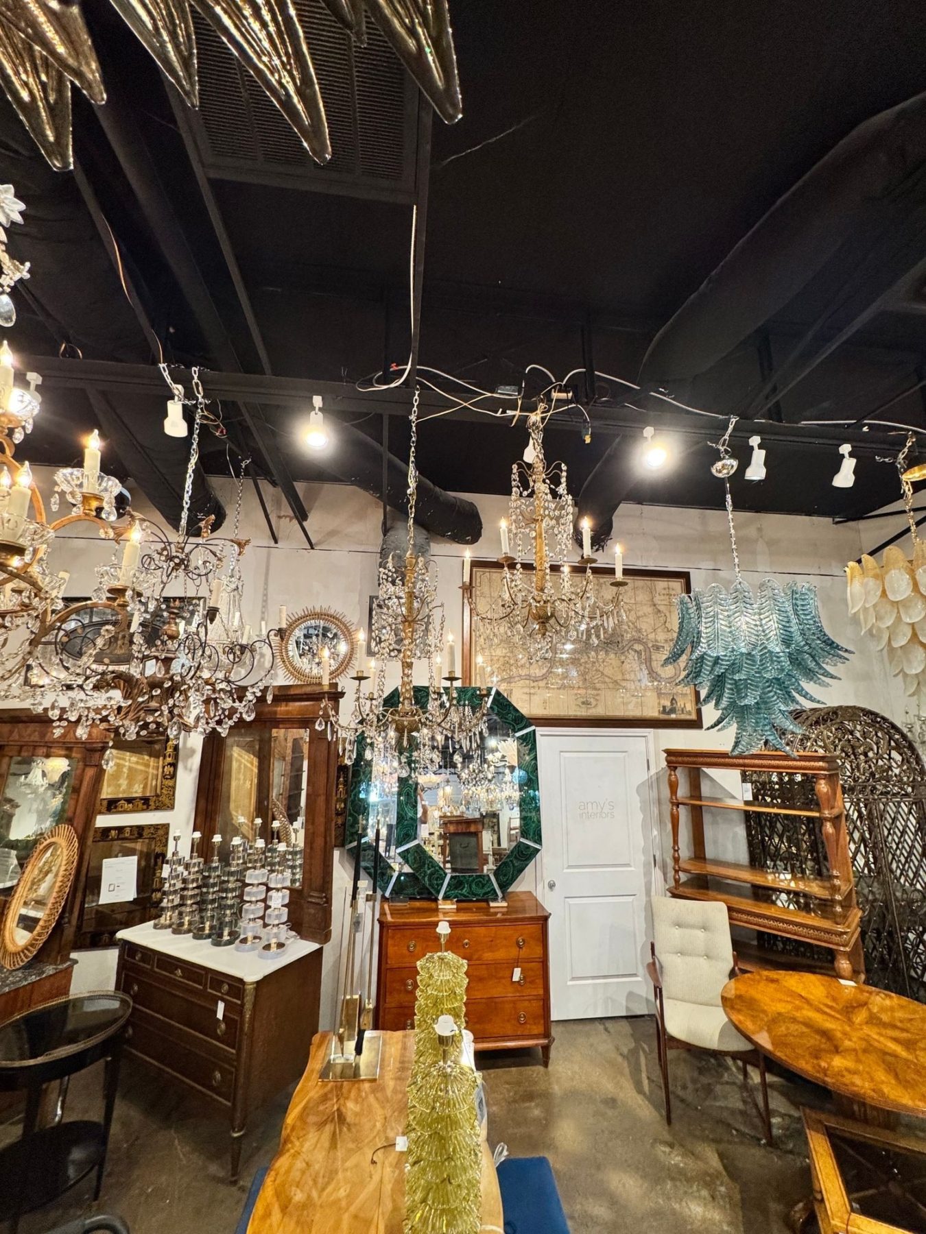 Pair of 19th c. Italian Giltwood and Crystal Chandeliers - Image 4