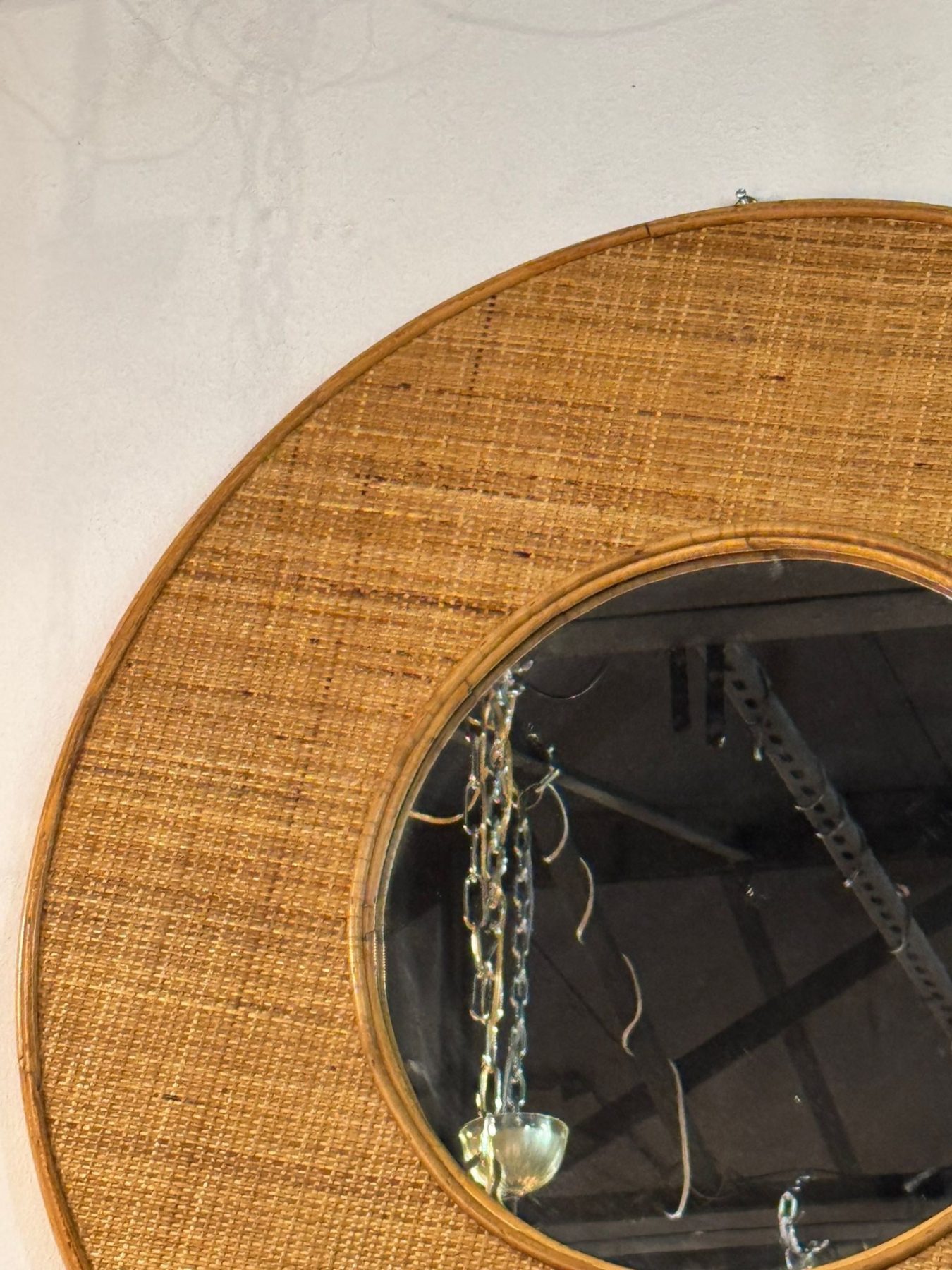 Vintage Italian Rattan Mirror - Image 4