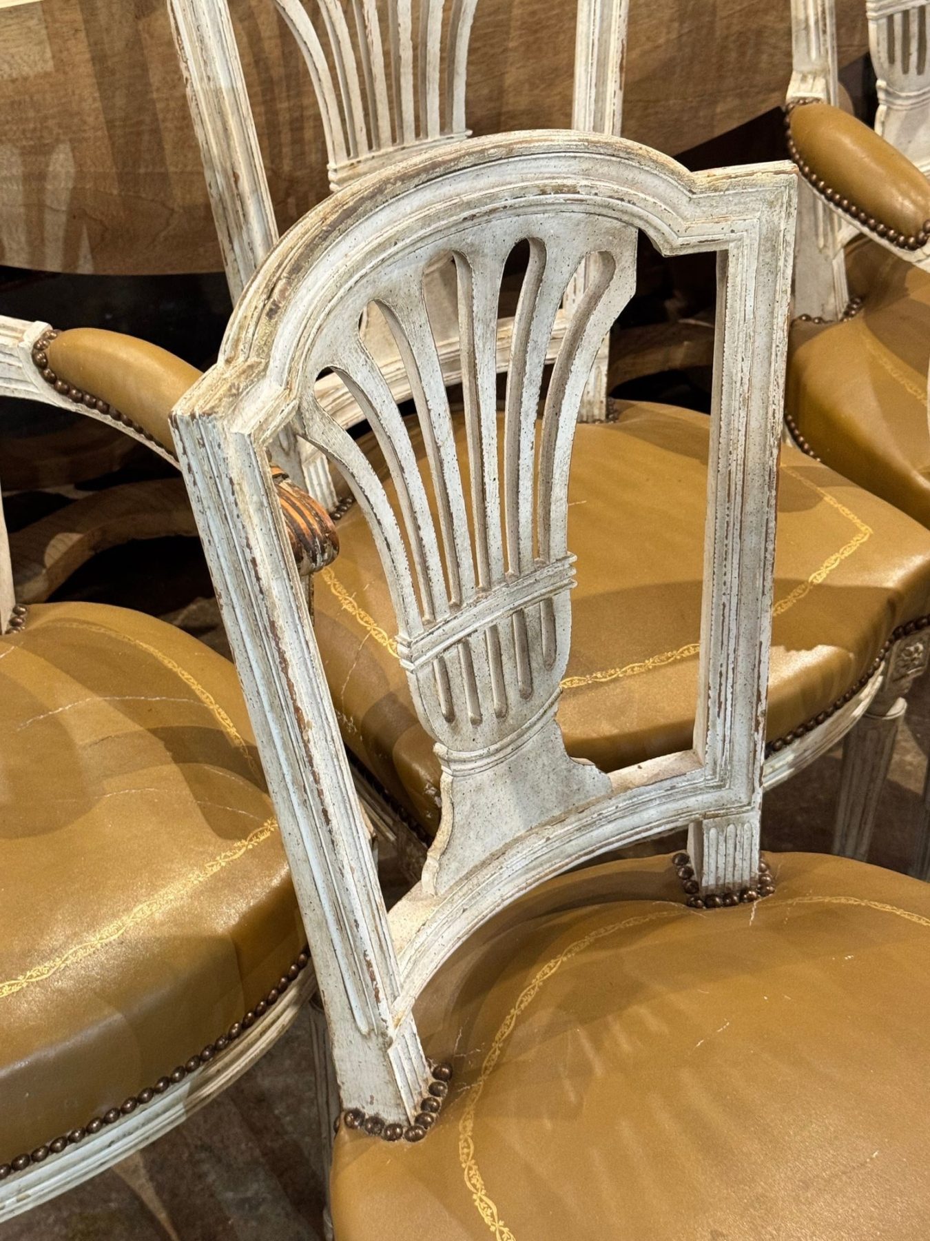 Set of 6 French Louis XVI Dining Chairs - Image 4