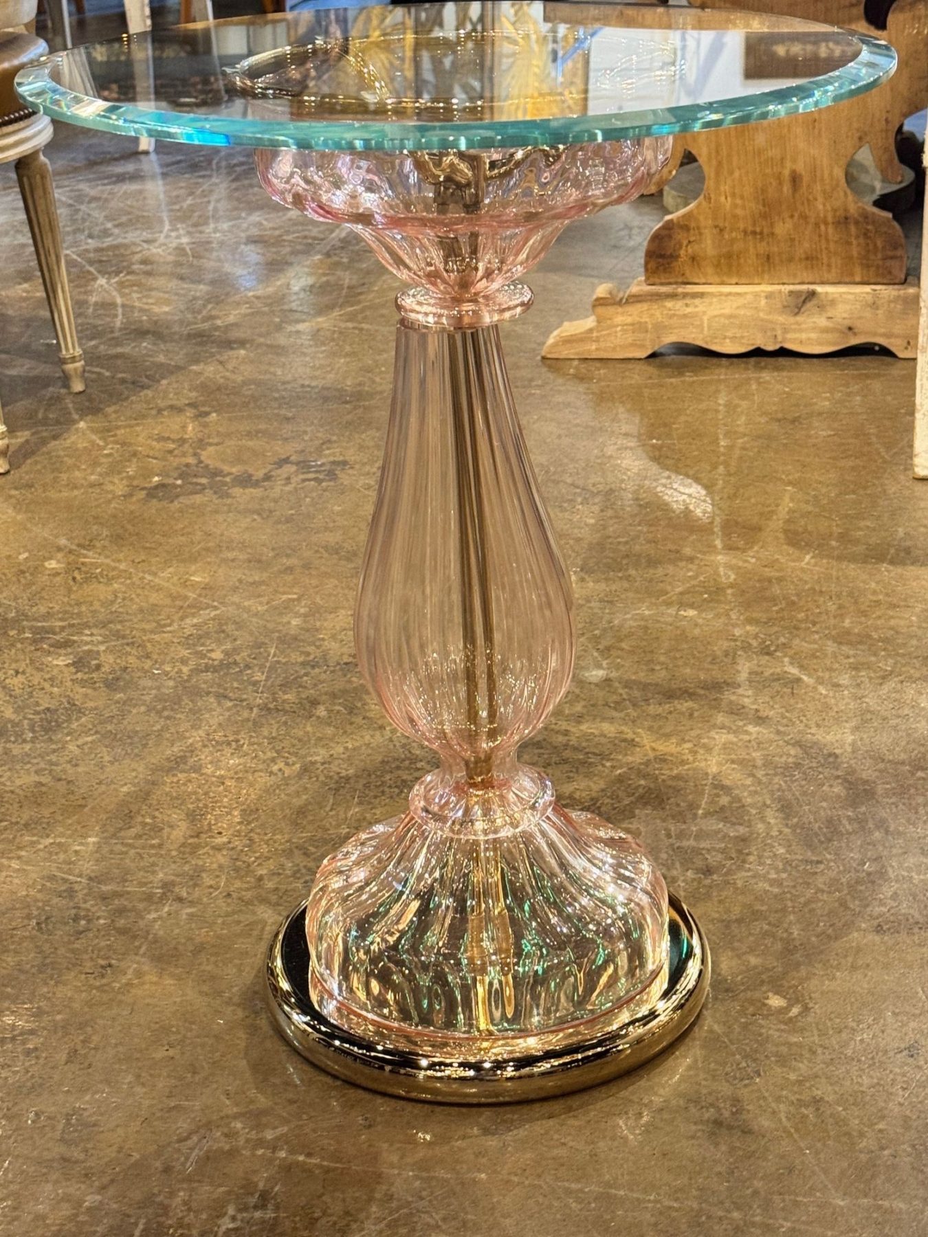 Pair of Murano Pink Glass Side Tables - Image 4