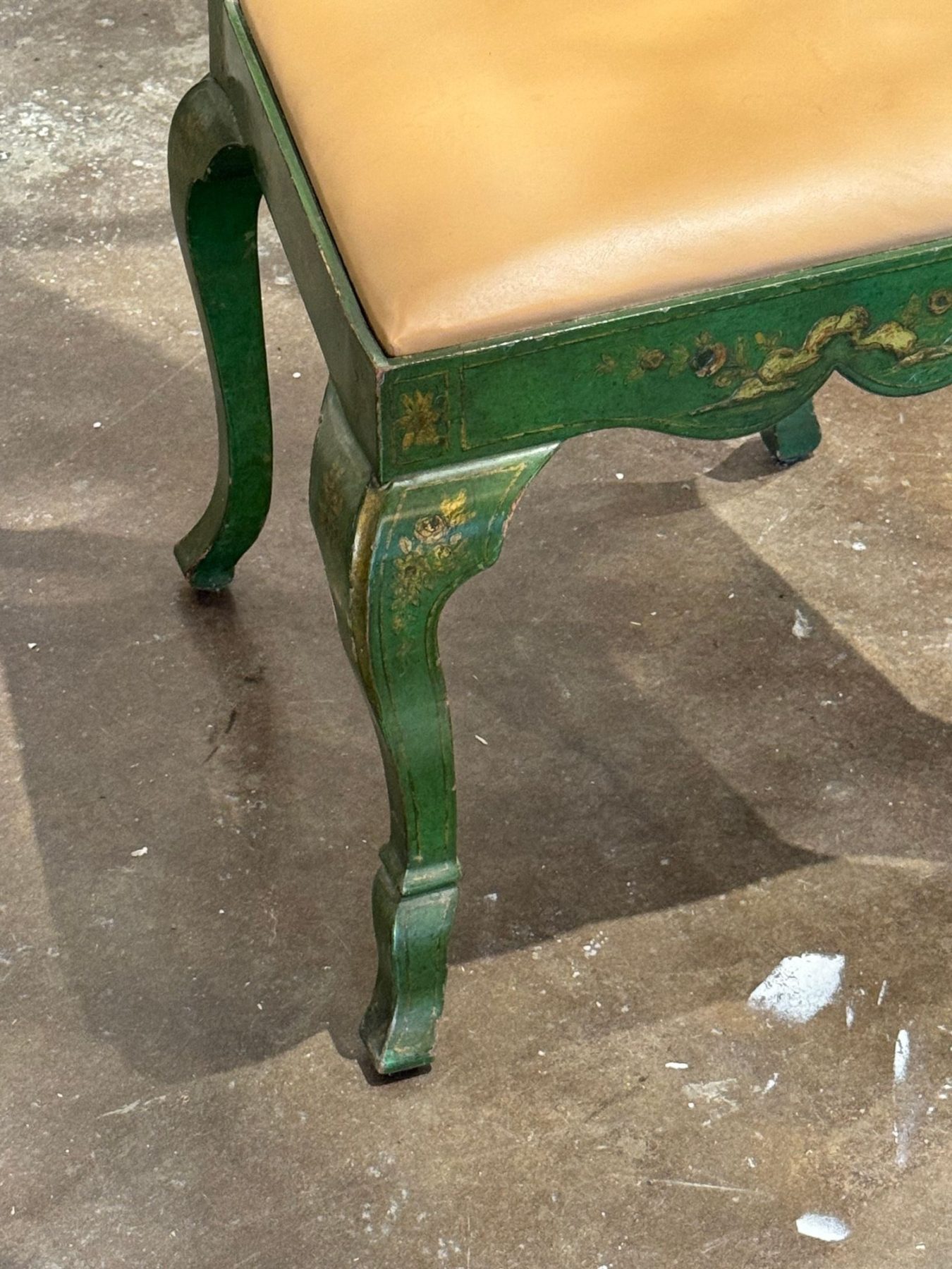 Vintage English Green Chinoiserie Chair - Image 4