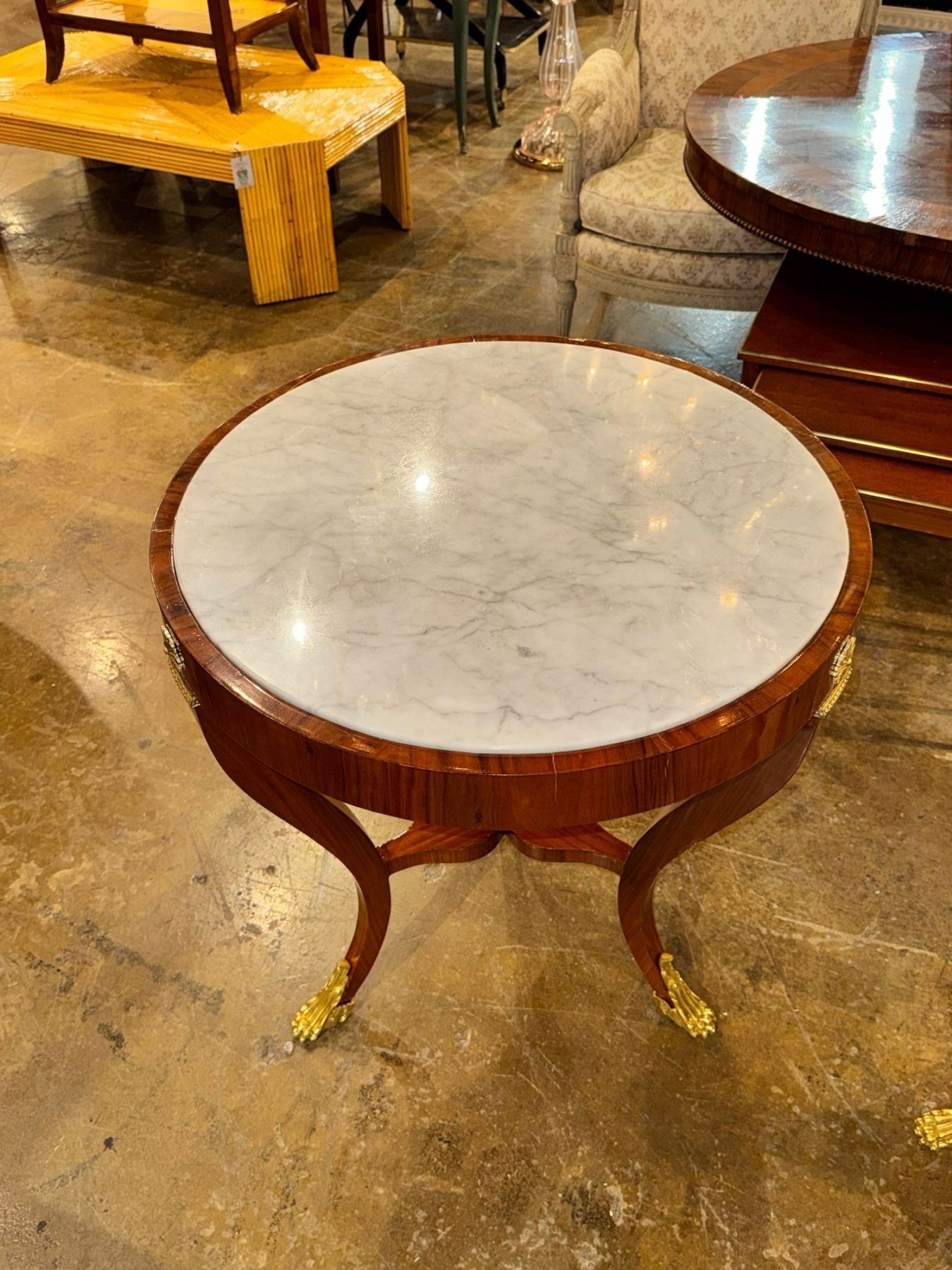 Pair of Italian Empire Style Mahogany Side Tables - Image 5