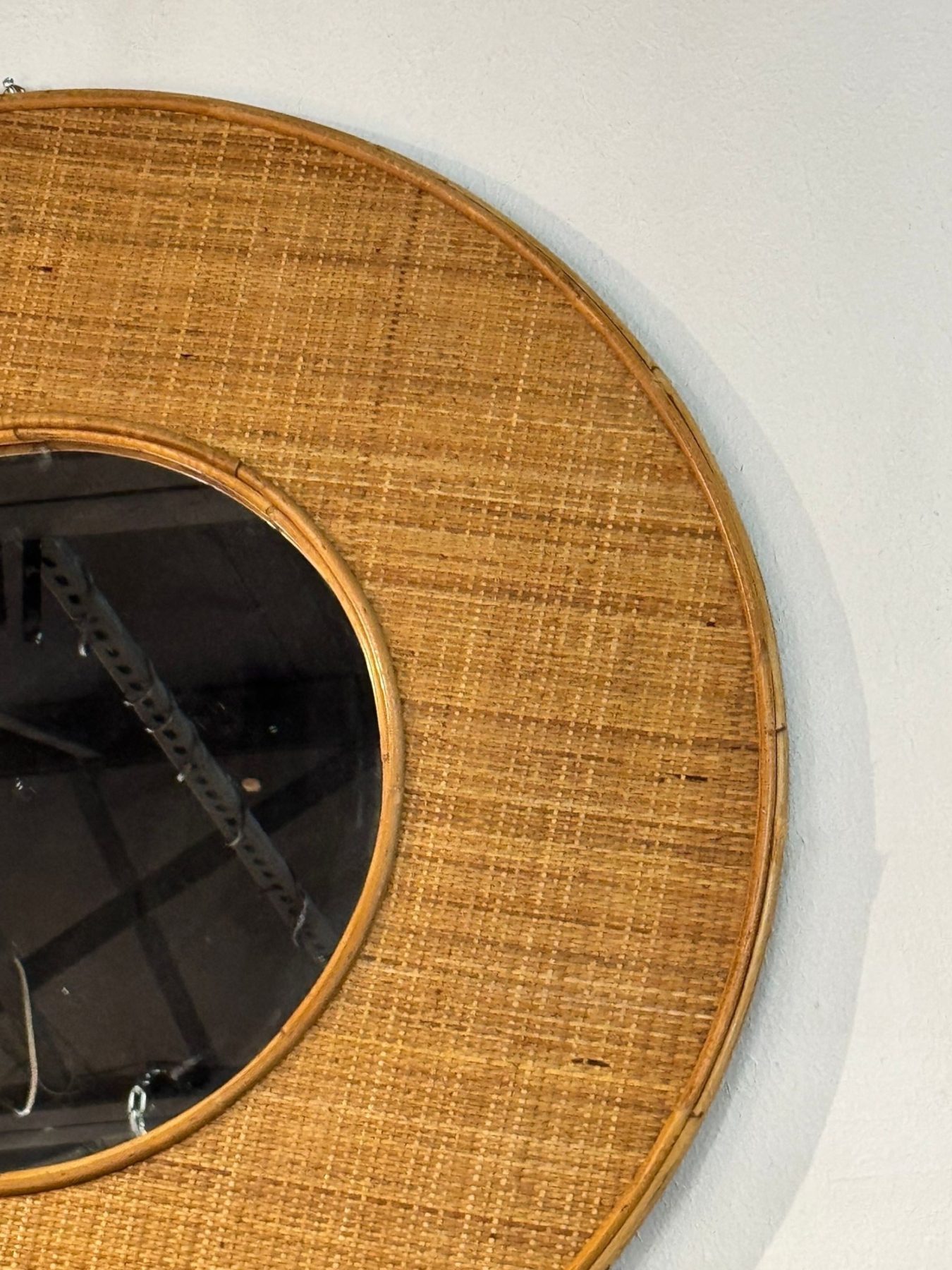 Vintage Italian Rattan Mirror - Image 5