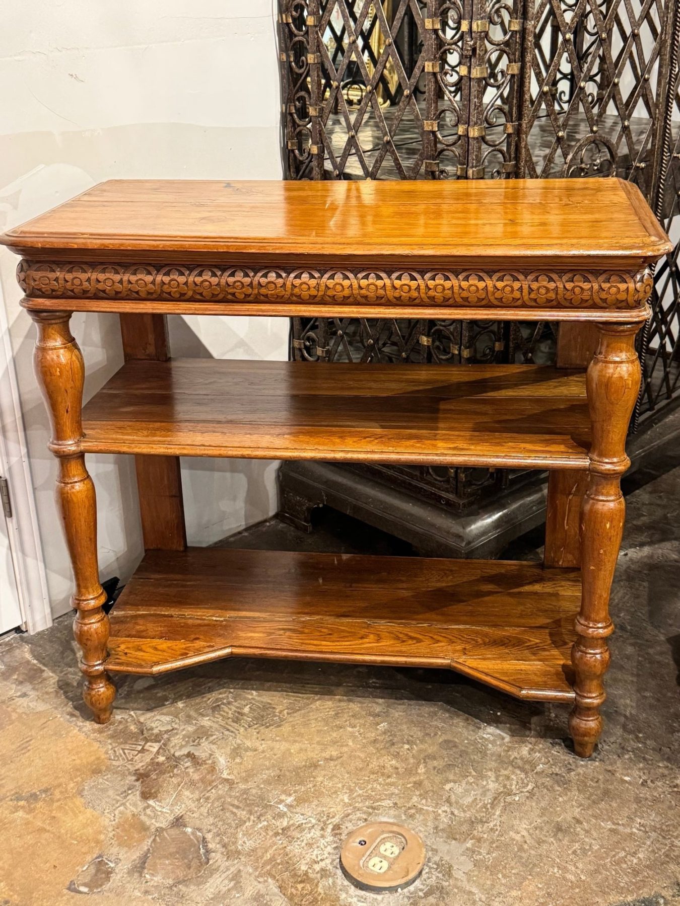 Pair of 19th c. French Oak Etageres - Image 5