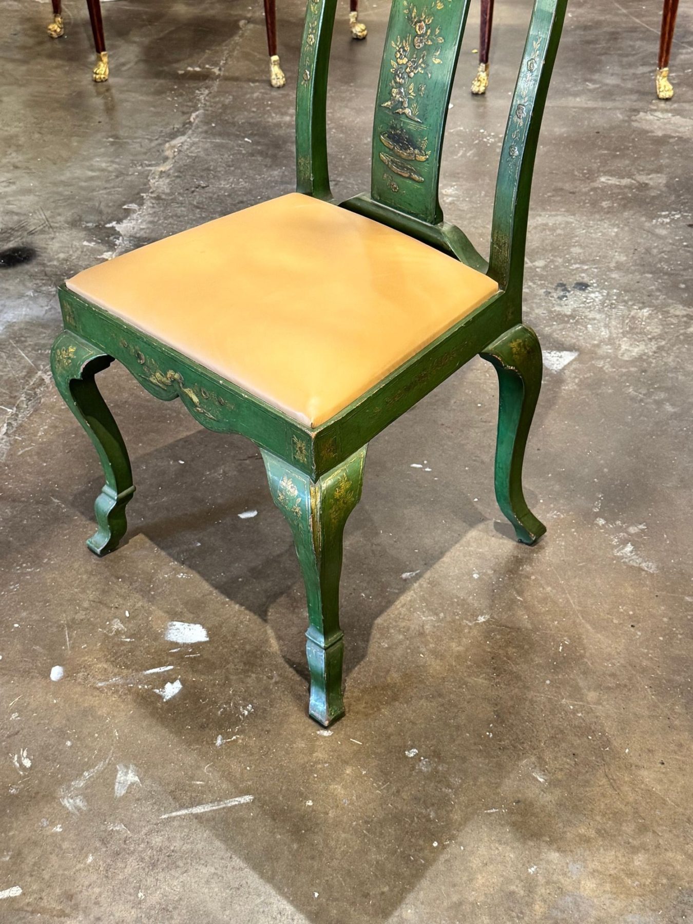 Vintage English Green Chinoiserie Chair - Image 5