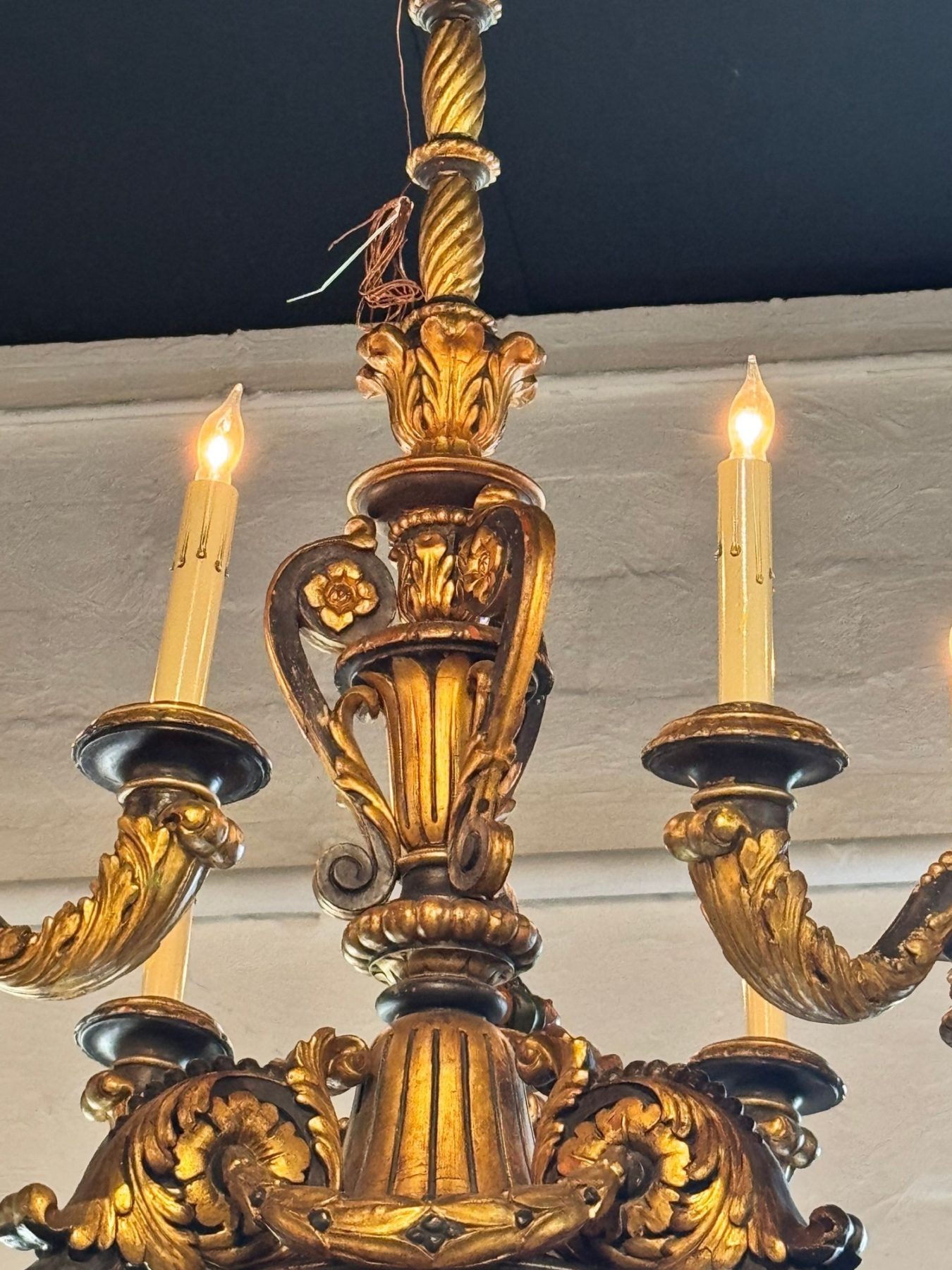 19th c. French Giltwood Chandelier - Image 5