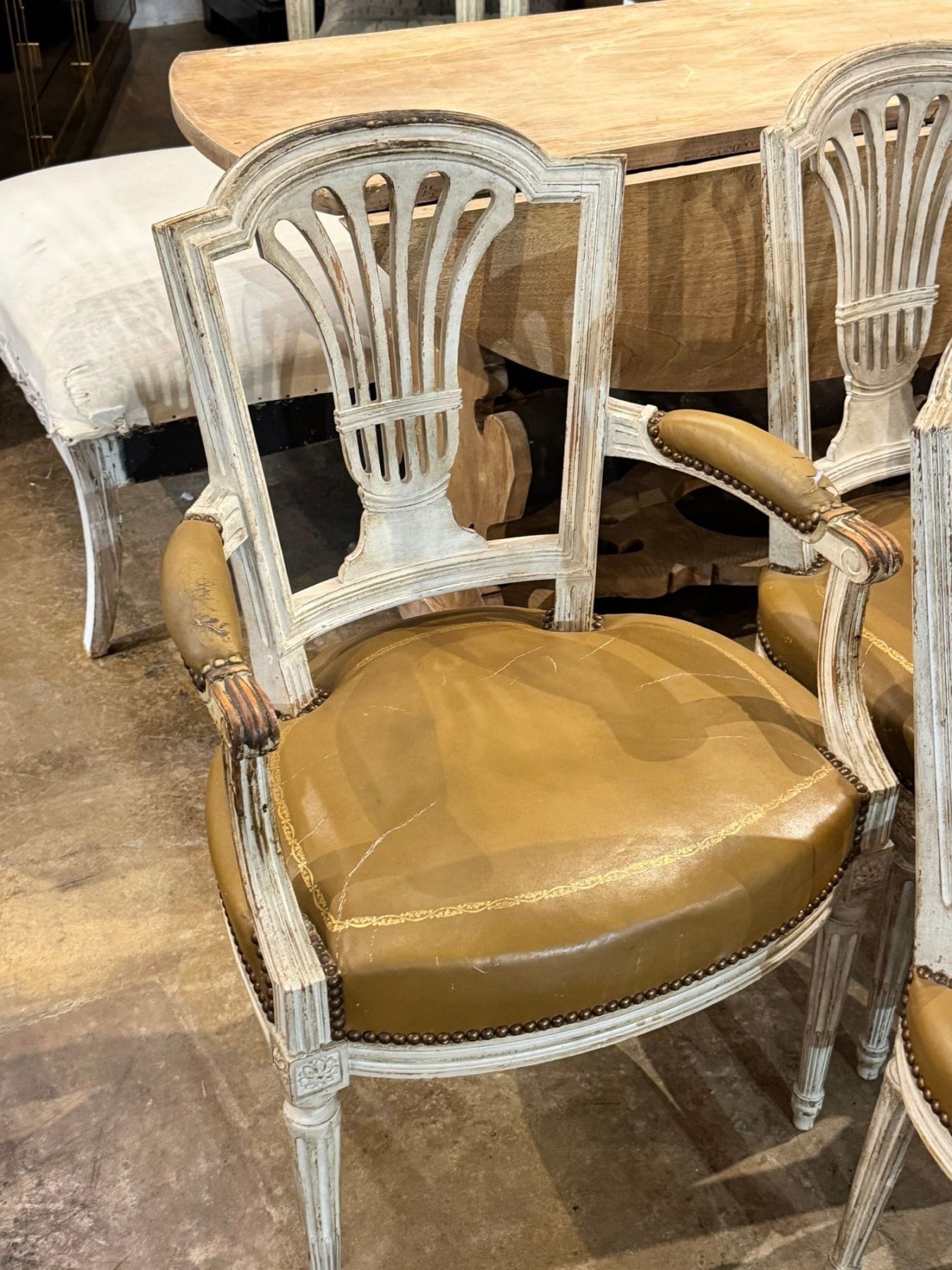 Set of 6 French Louis XVI Dining Chairs - Image 5