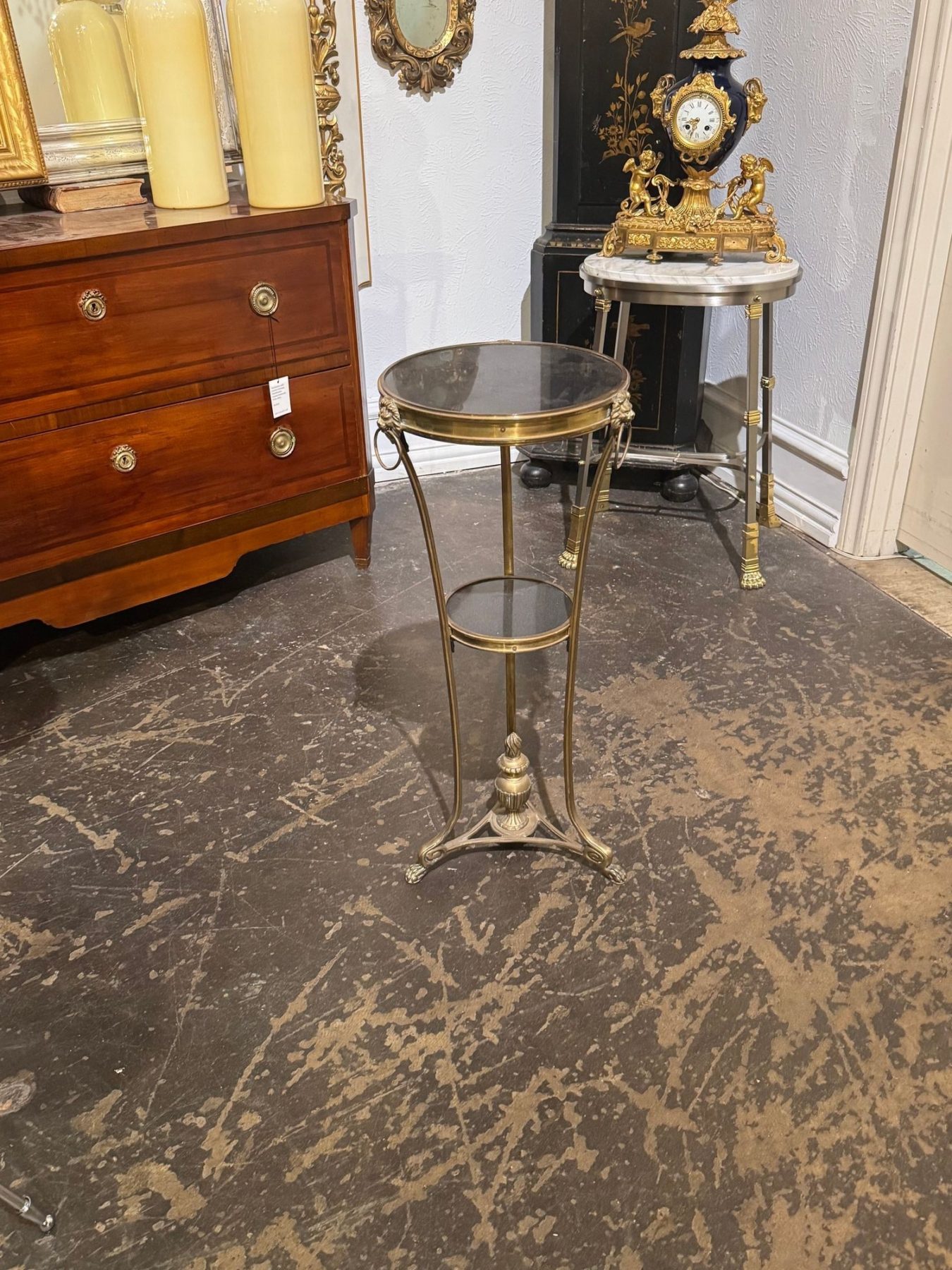French Empire Bronze and Marble Side Table - Image 5
