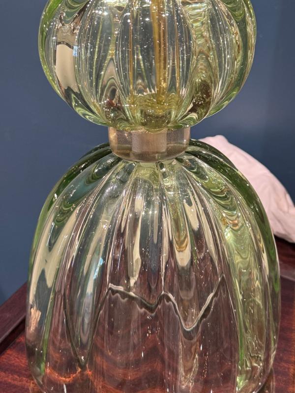 Pair of Murano Green Glass Lamps - Image 5
