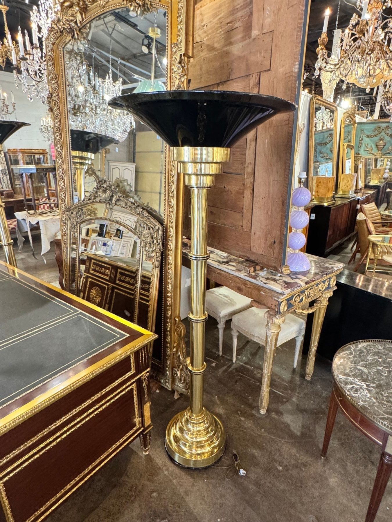 Vintage Italian Large Brass Floor Lamps - Image 5