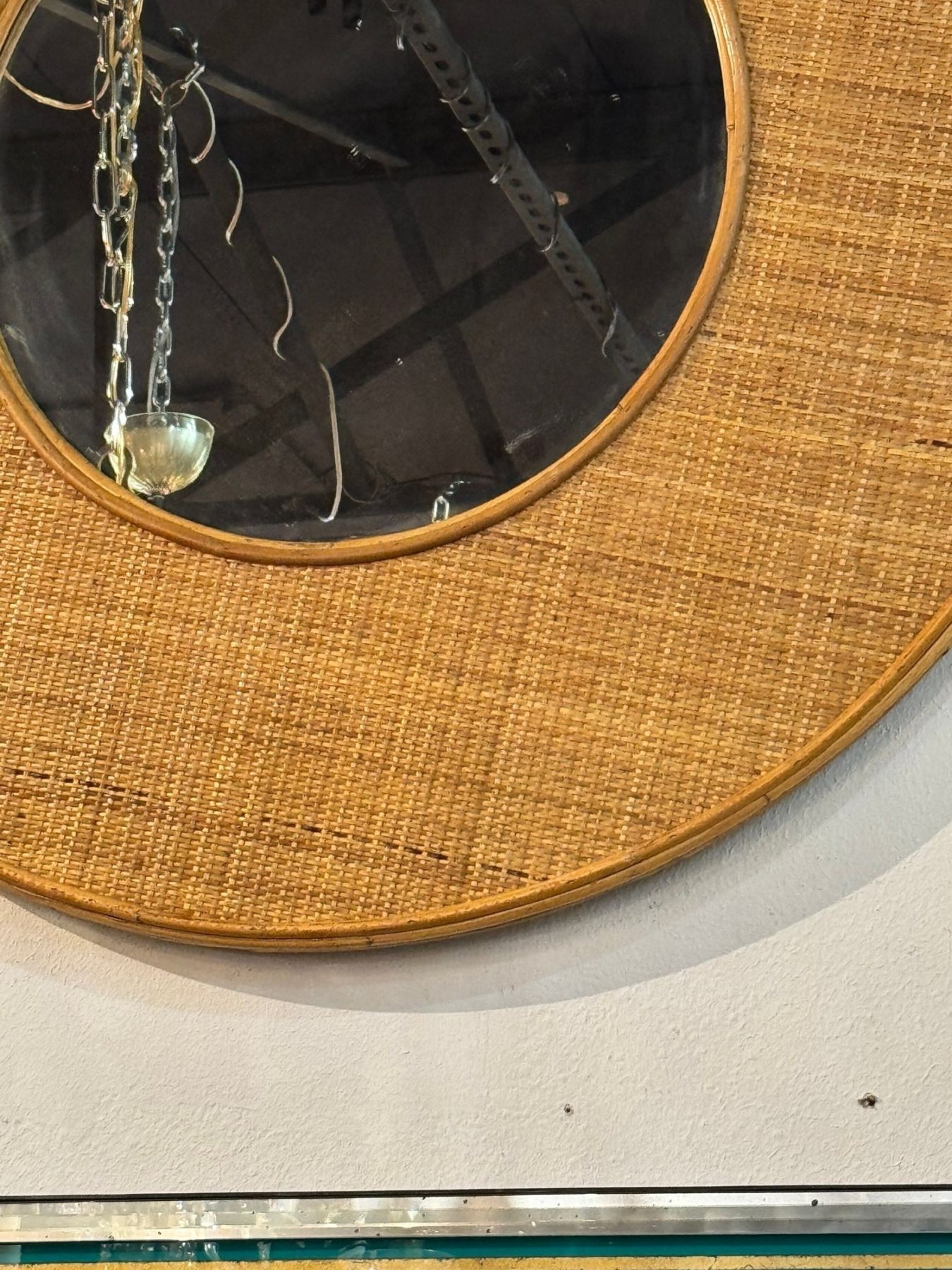 Vintage Italian Rattan Mirror - Image 6