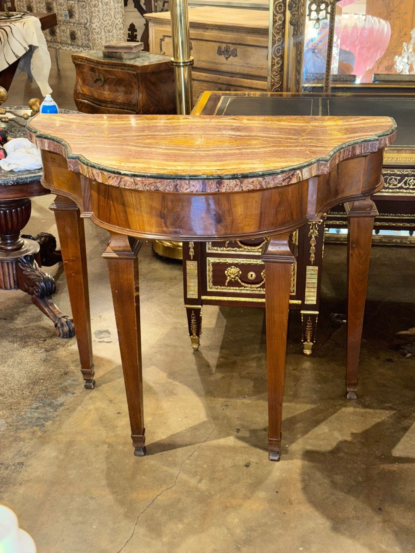 Pair of 18th c. Italian Tuscan Walnut Consoles - Image 6