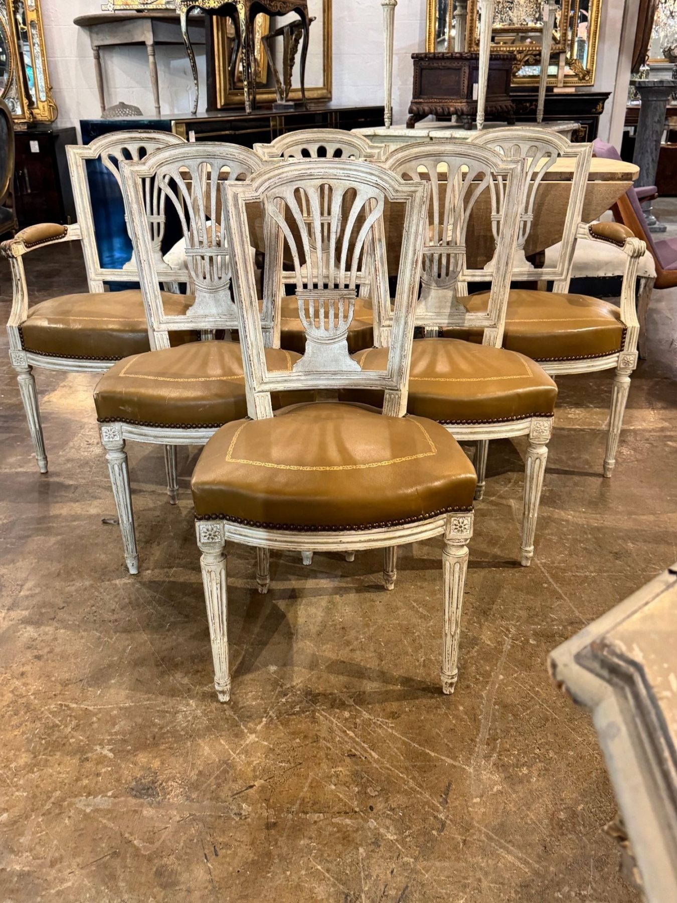 Set of 6 French Louis XVI Dining Chairs - Image 6