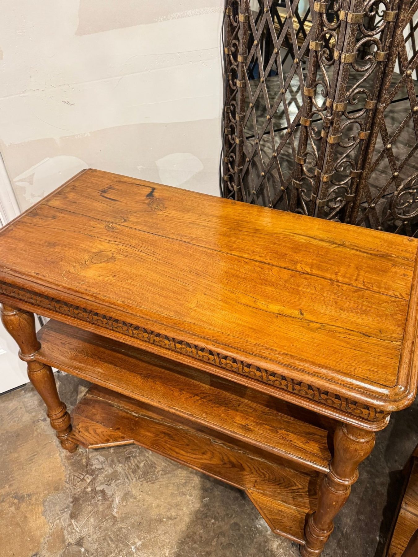 Pair of 19th c. French Oak Etageres - Image 6