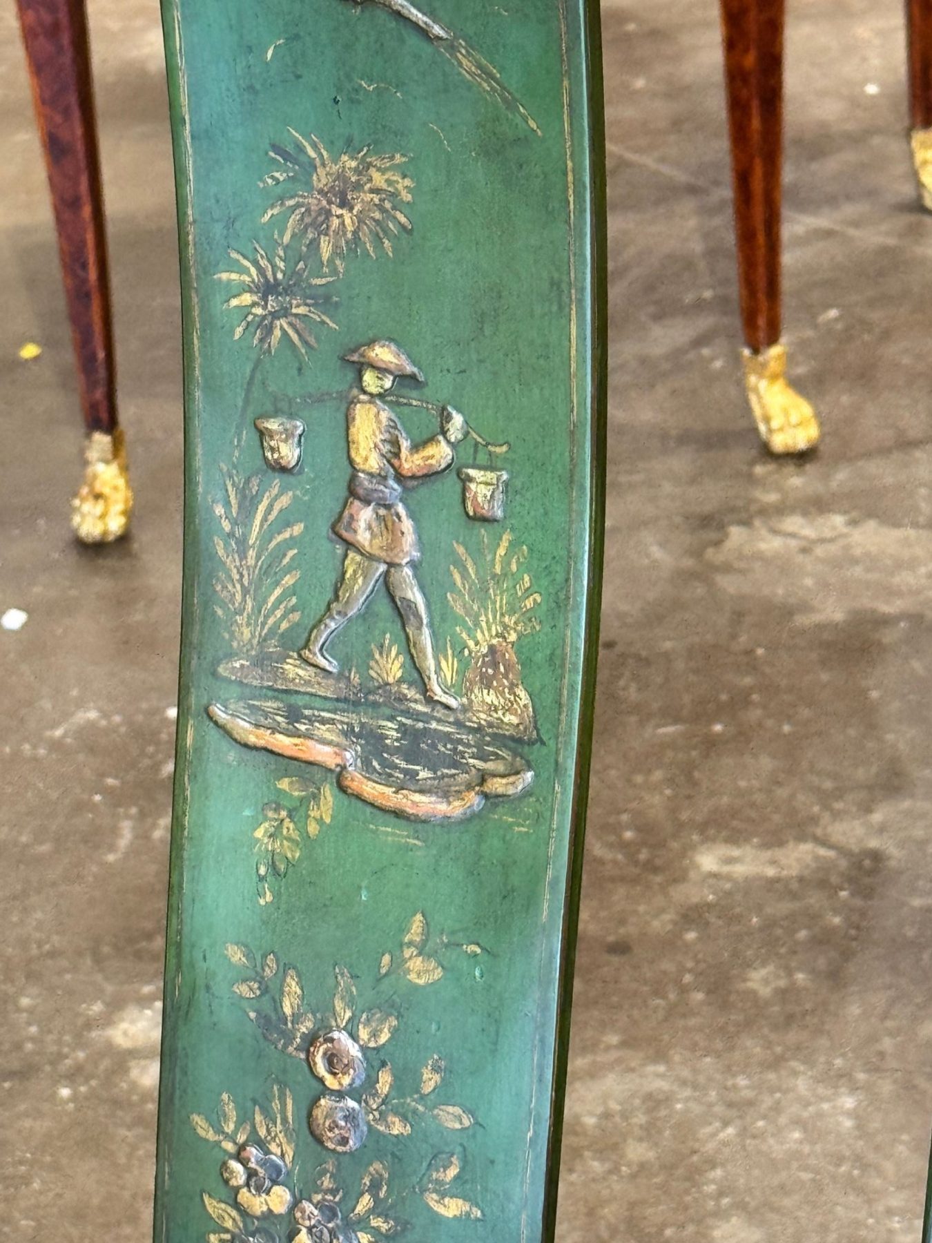 Vintage English Green Chinoiserie Chair - Image 6