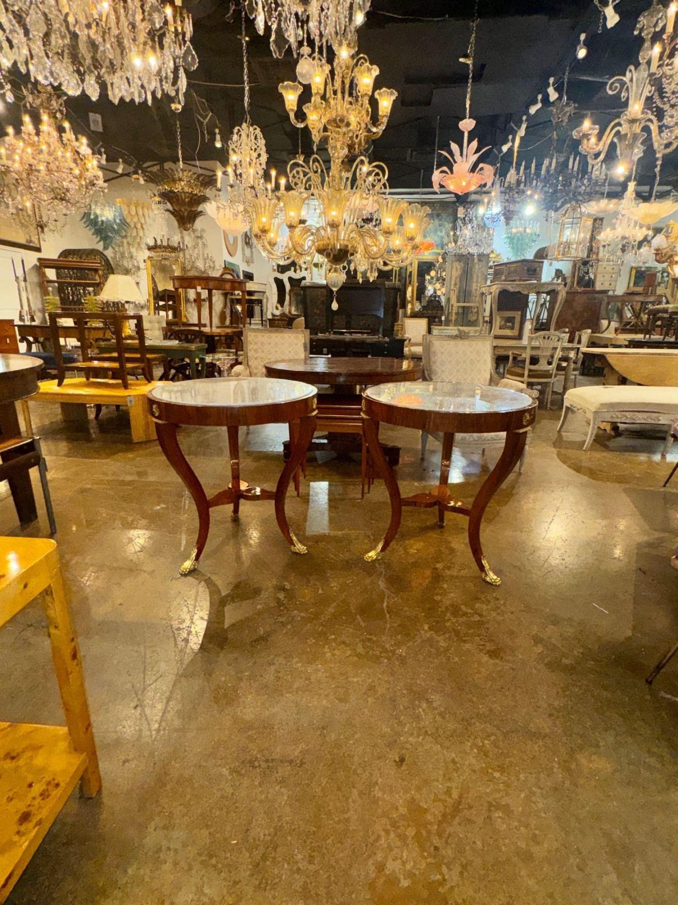 Pair of Italian Empire Style Mahogany Side Tables - Image 6