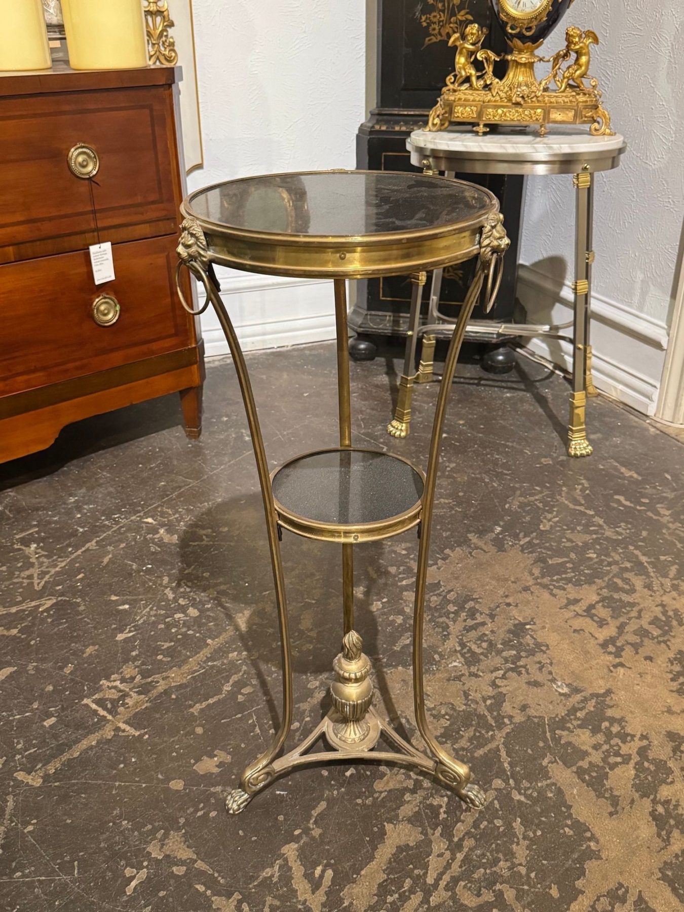 French Empire Bronze and Marble Side Table - Image 7