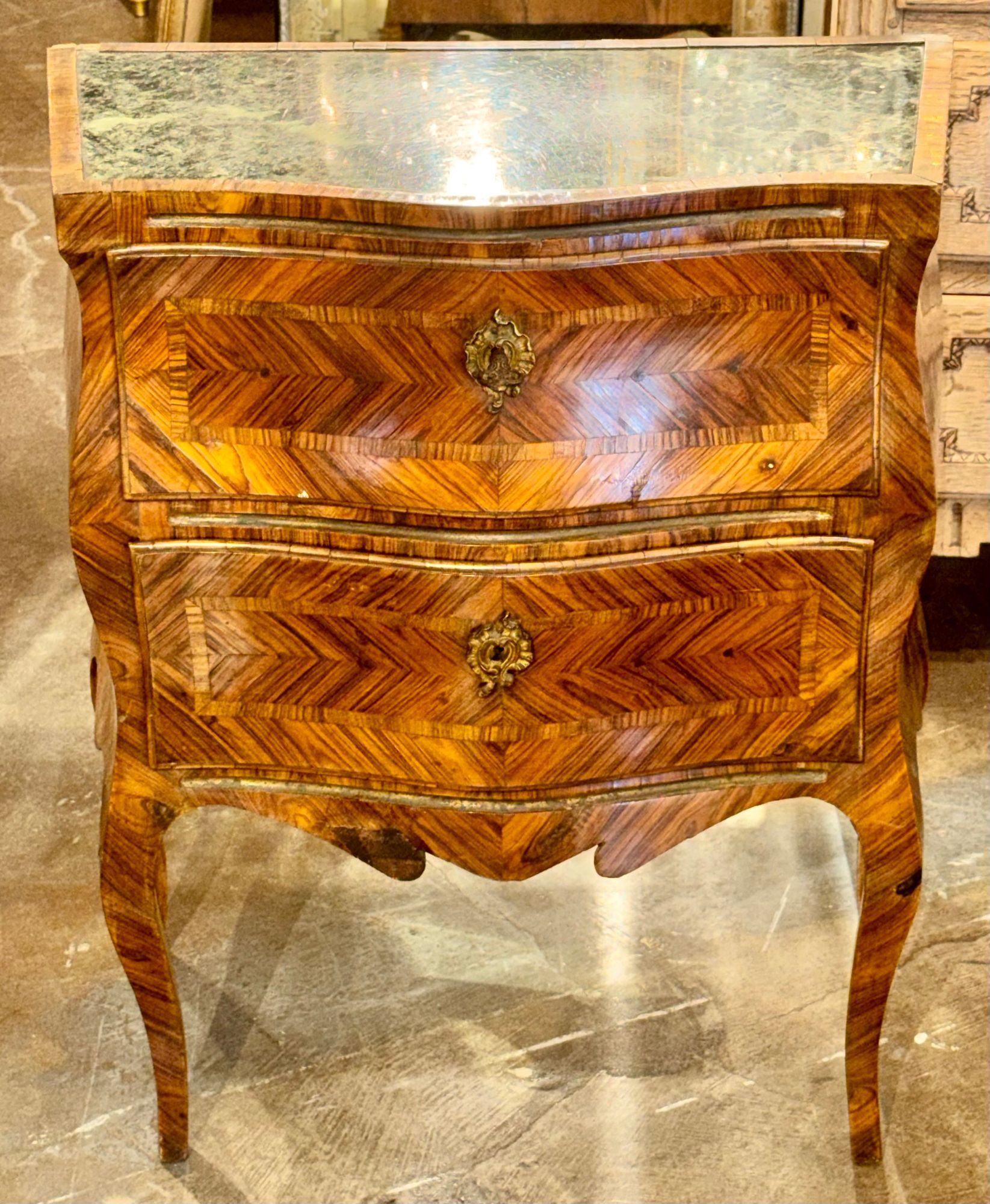 19th c. Italian Walnut Bombe Side Table - Image 7