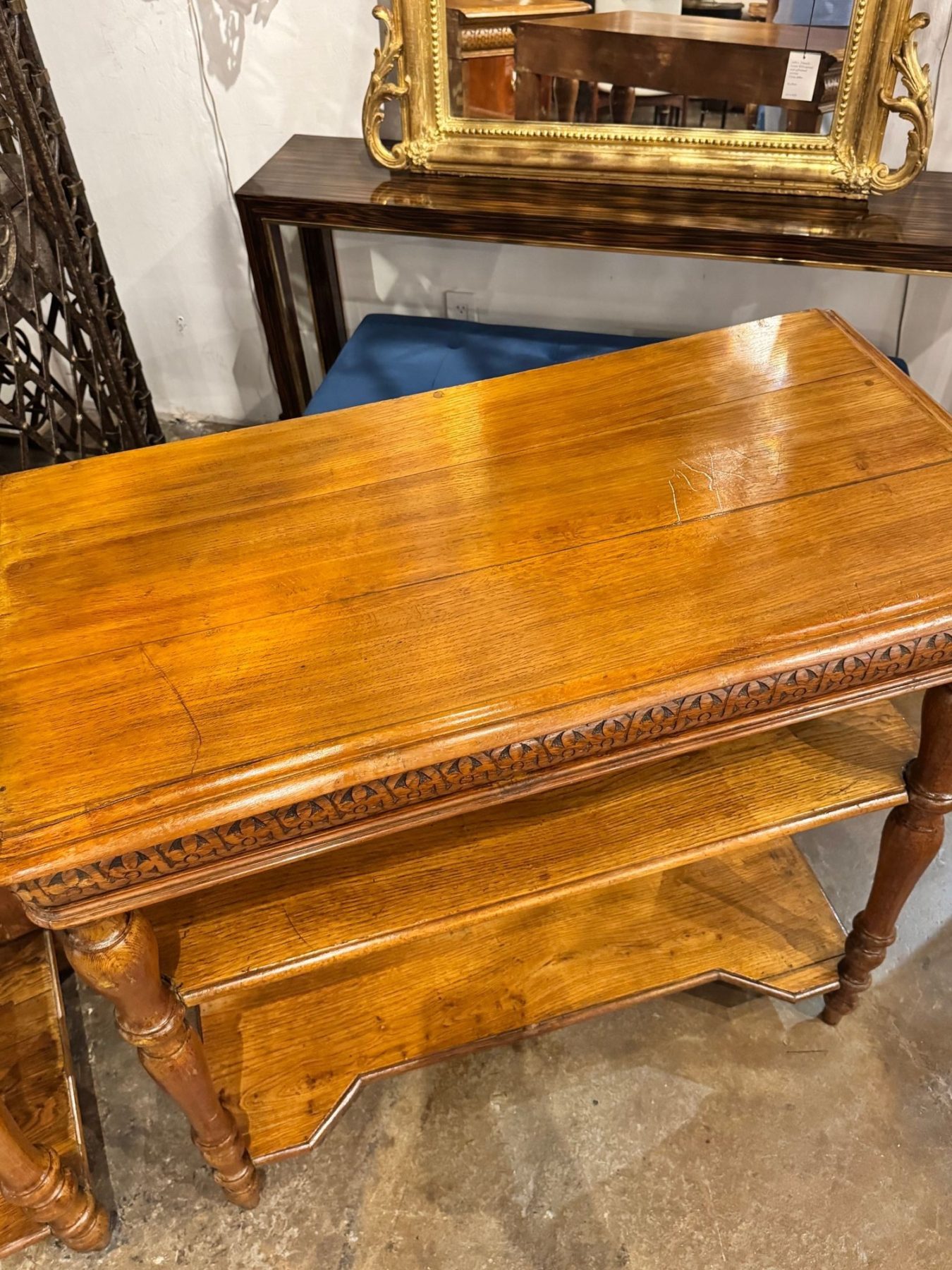 Pair of 19th c. French Oak Etageres - Image 7