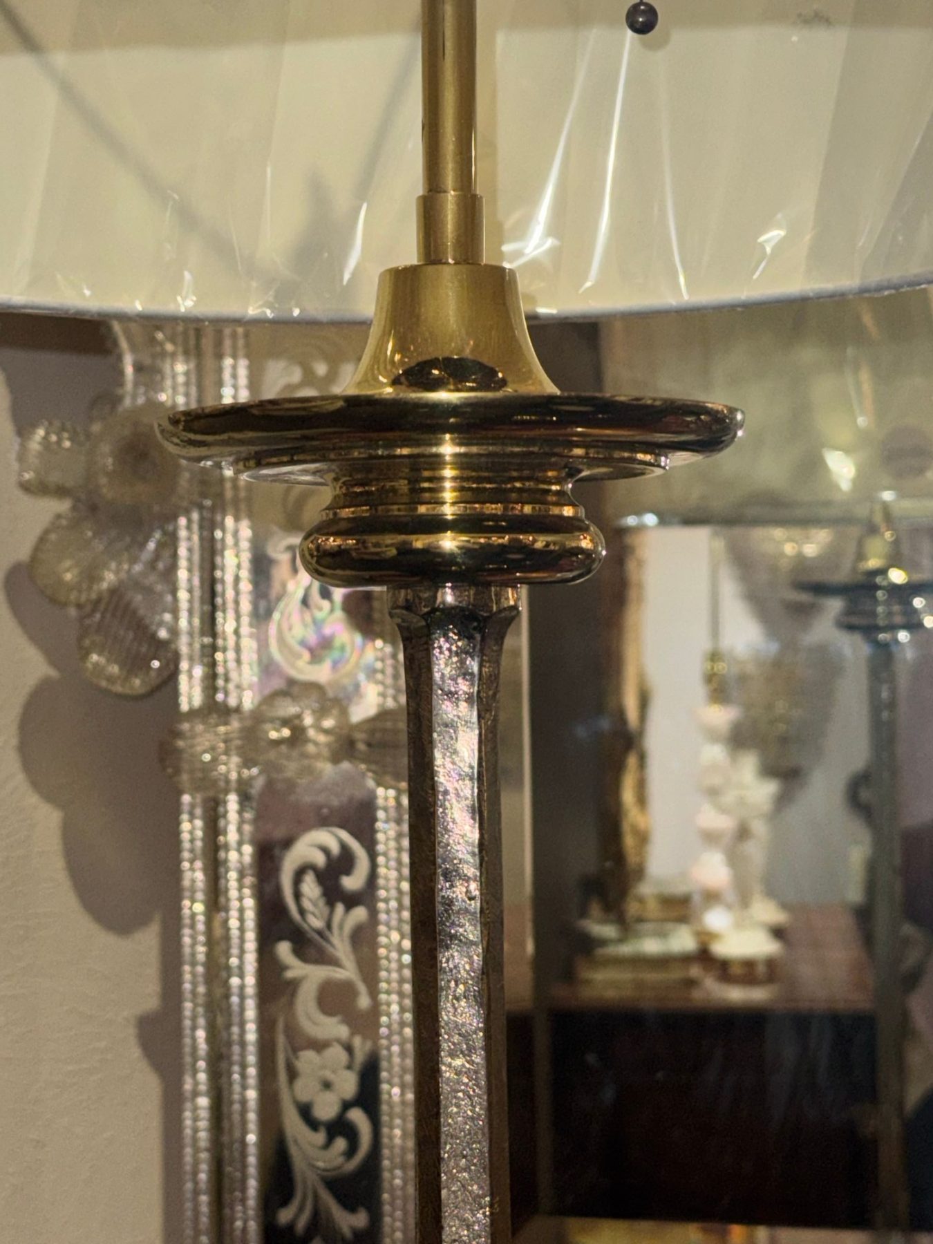 Pair of Heavy English Silvered Bronze Floor Lamps - Image 8