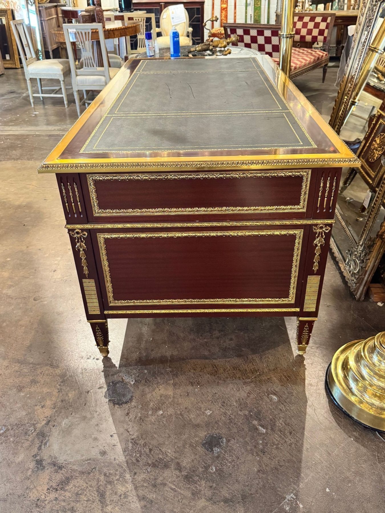 Louis XVI Style Mahogany and Gilt Bronze Bureau Plat - Image 8