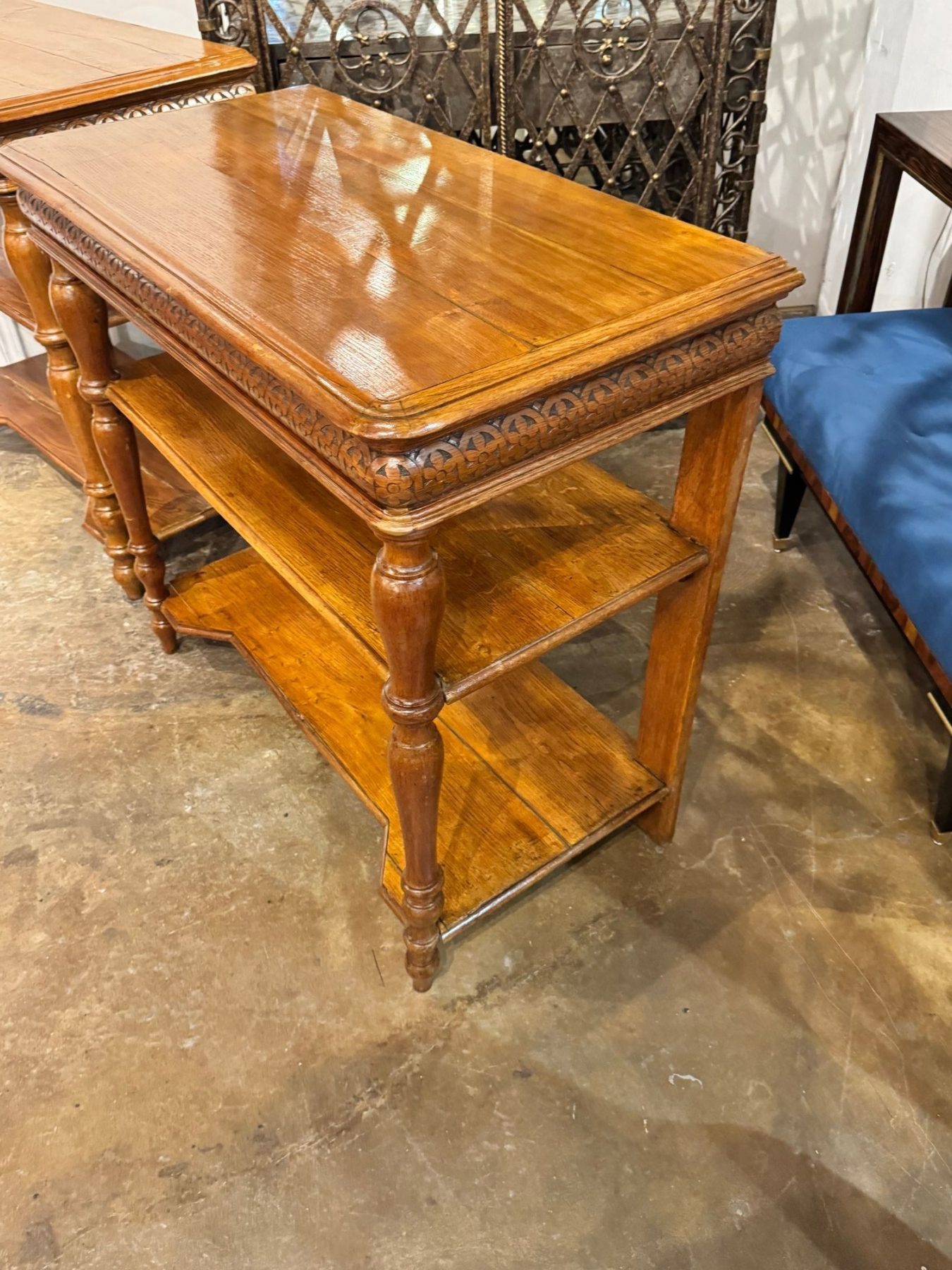 Pair of 19th c. French Oak Etageres - Image 8