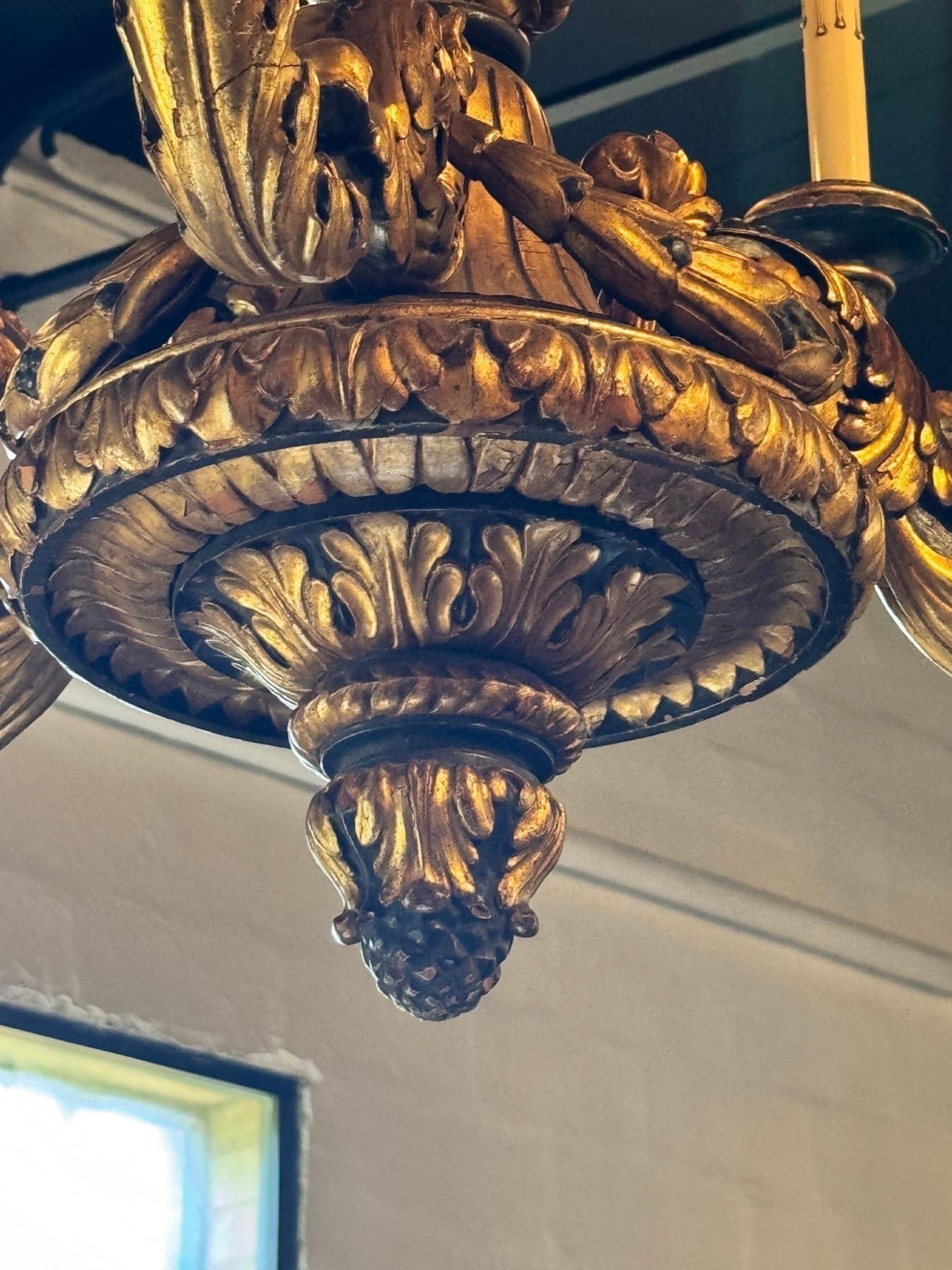 19th c. French Giltwood Chandelier - Image 8