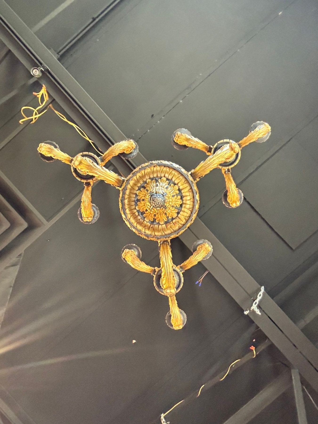 19th c. French Giltwood Chandelier - Image 9
