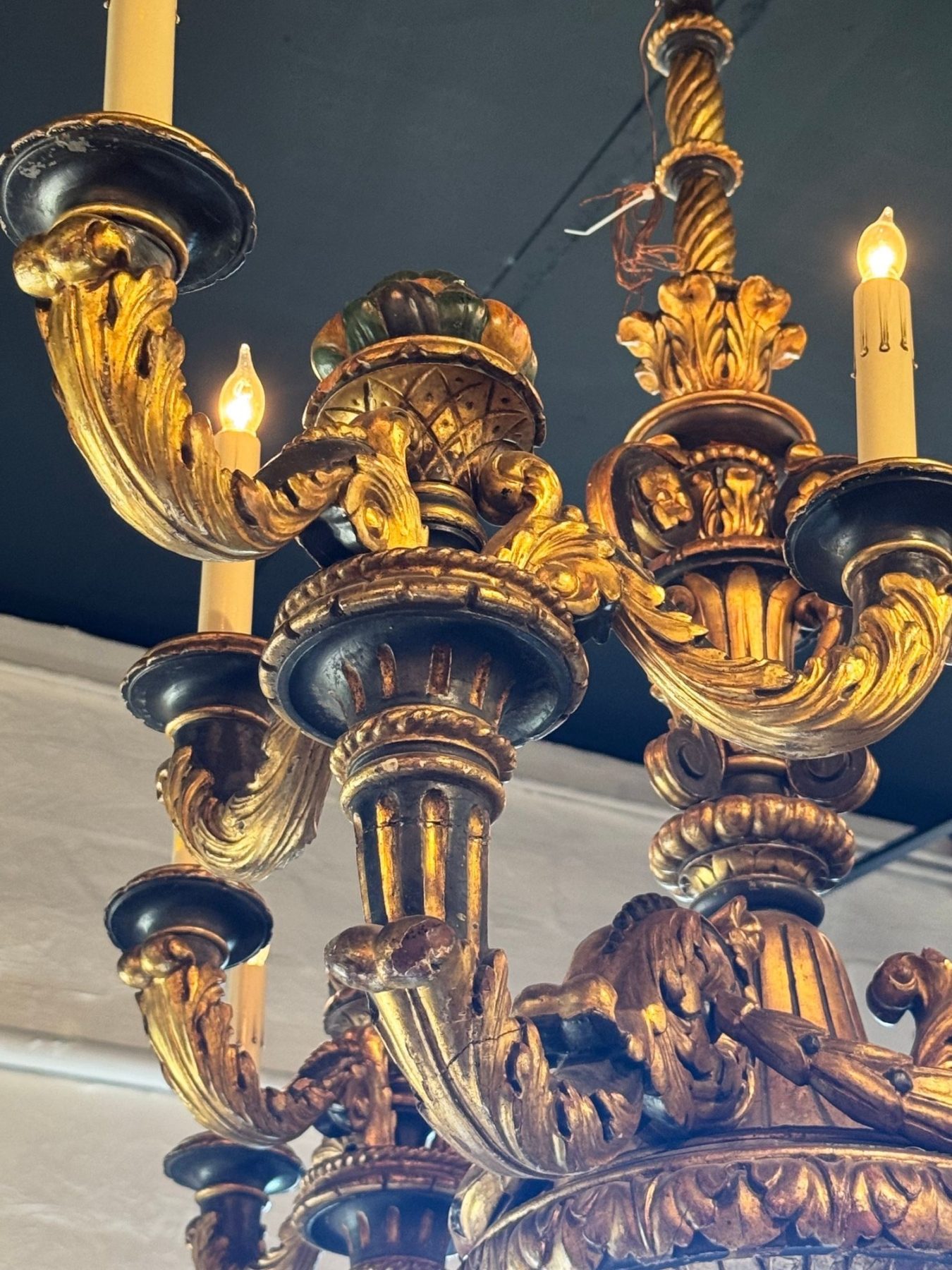 19th c. French Giltwood Chandelier - Image 10