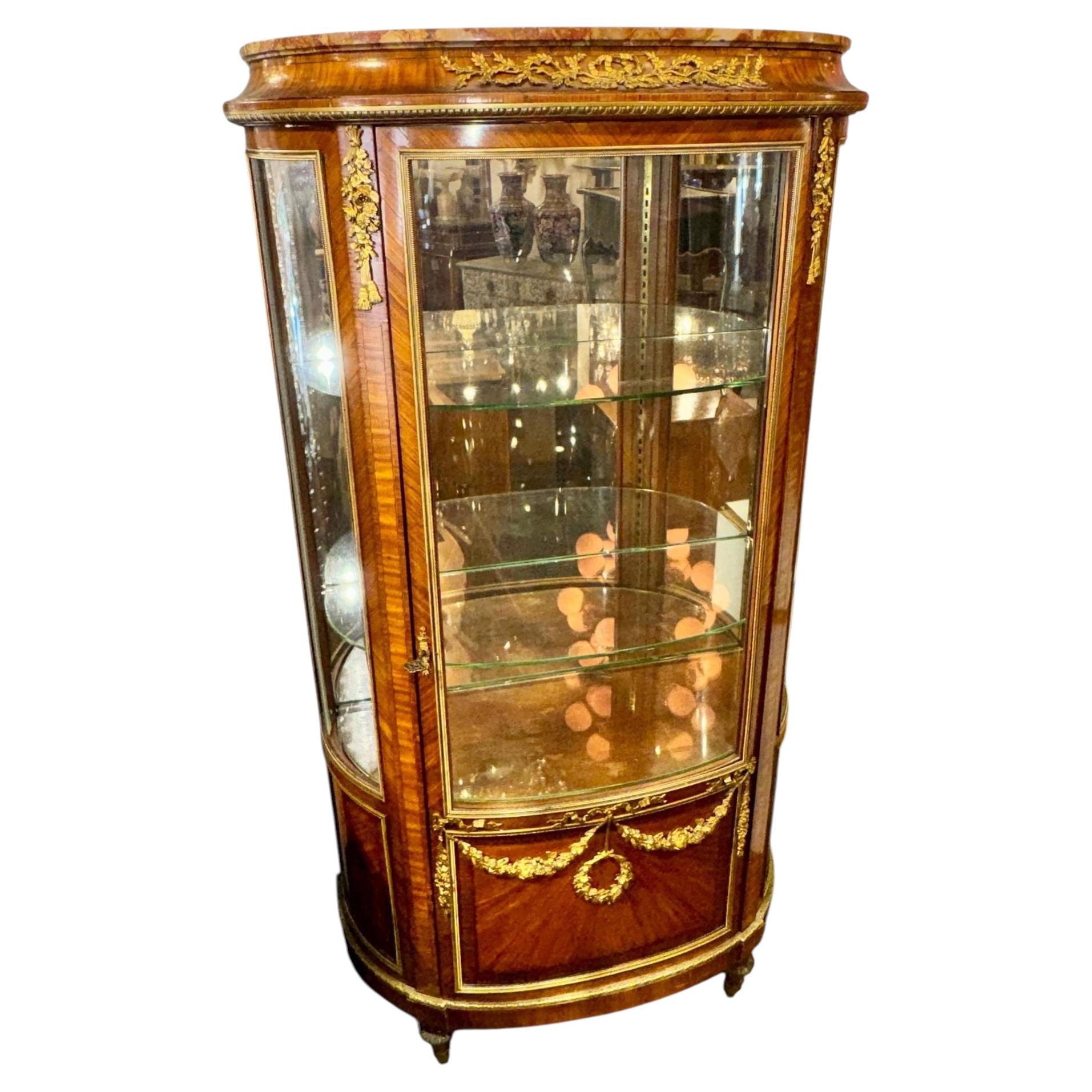 19th c. French Louis XVI Linke Manner Vitrine