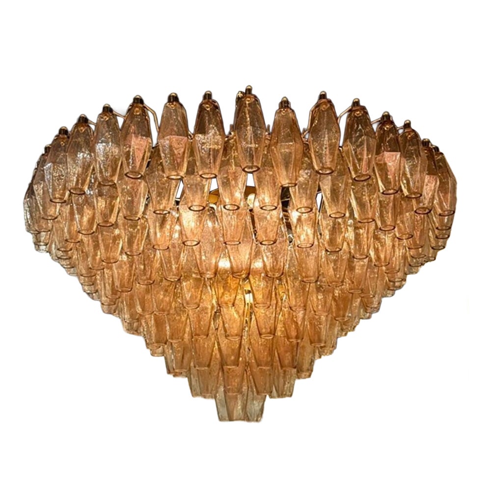 Modern Murano Poliheder Glass Chandelier in Fume’