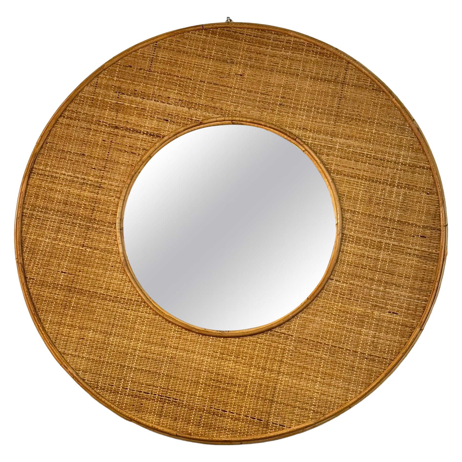 Vintage Italian Rattan Mirror