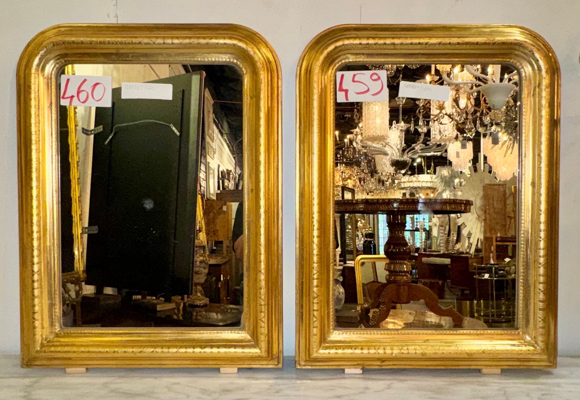 Pair of French Louis Philippe Giltwood Mirrors