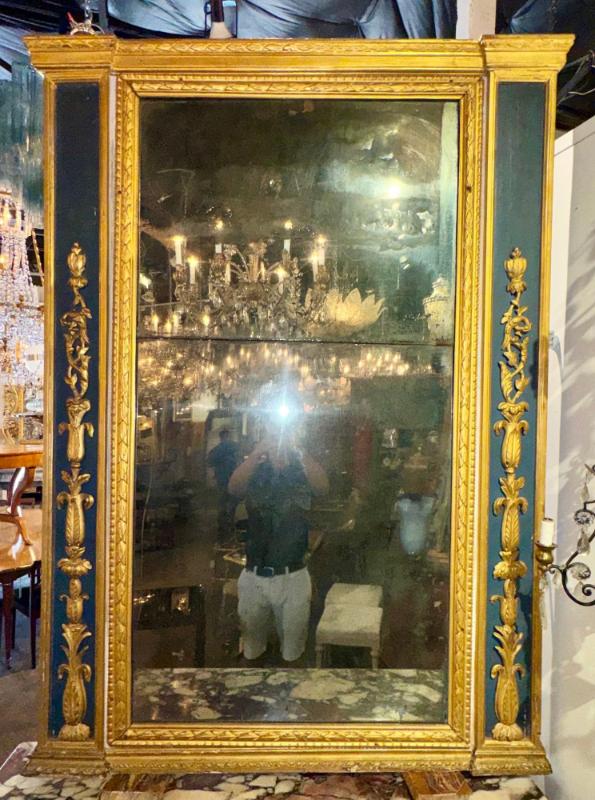 18th c. Italian Neoclassical Parcel Gilt Mirror