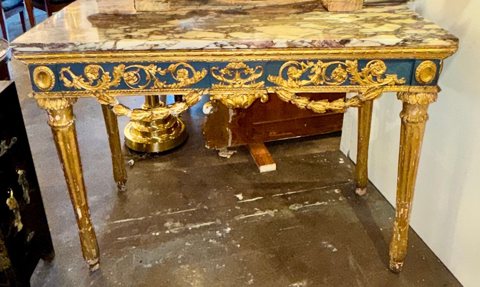 18th c. Italian Neoclassical Parcel Gilt Console